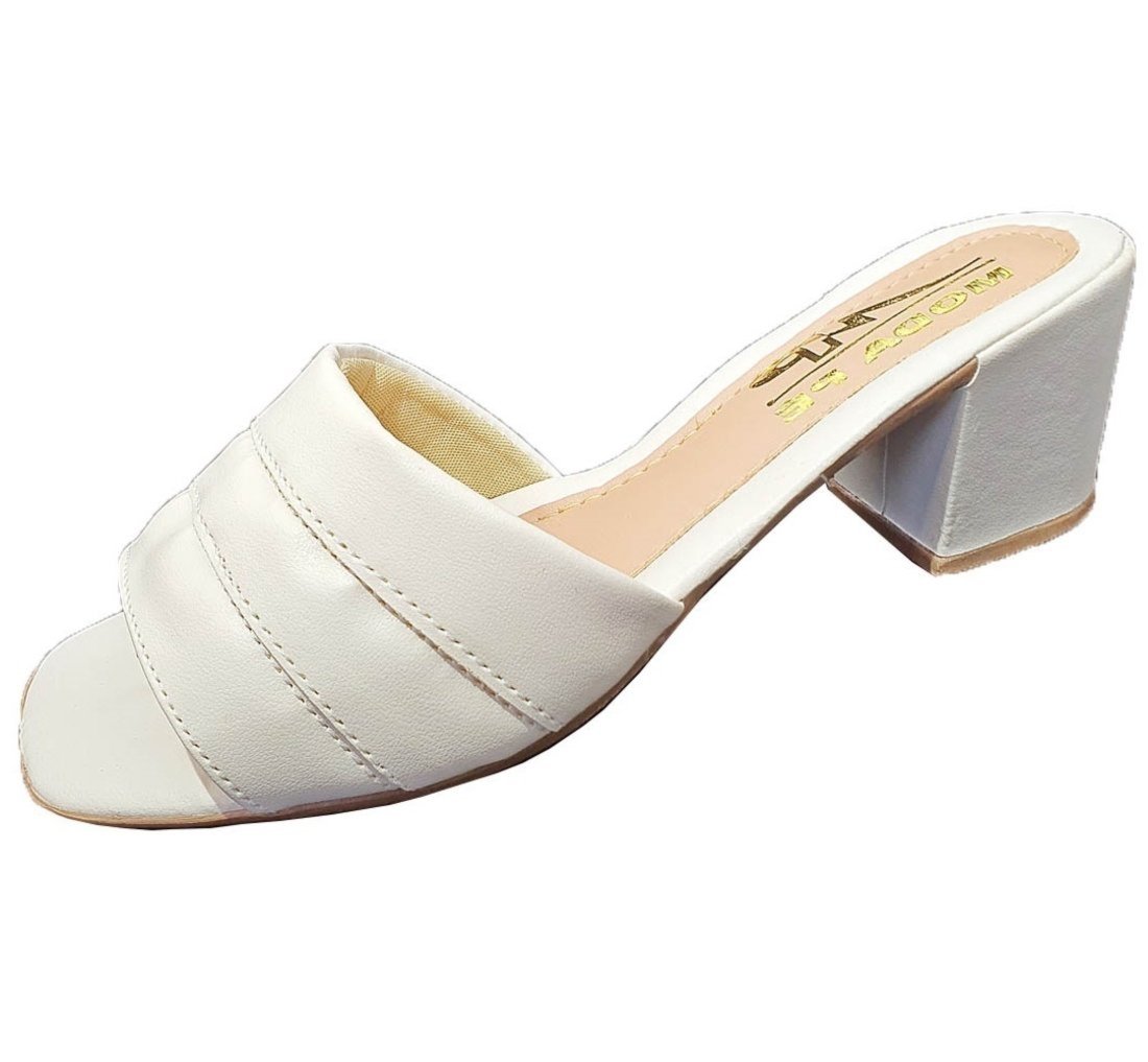 Sandália Salto Alto 05 cm Extra Conforto 03 Marfim Moda Pé