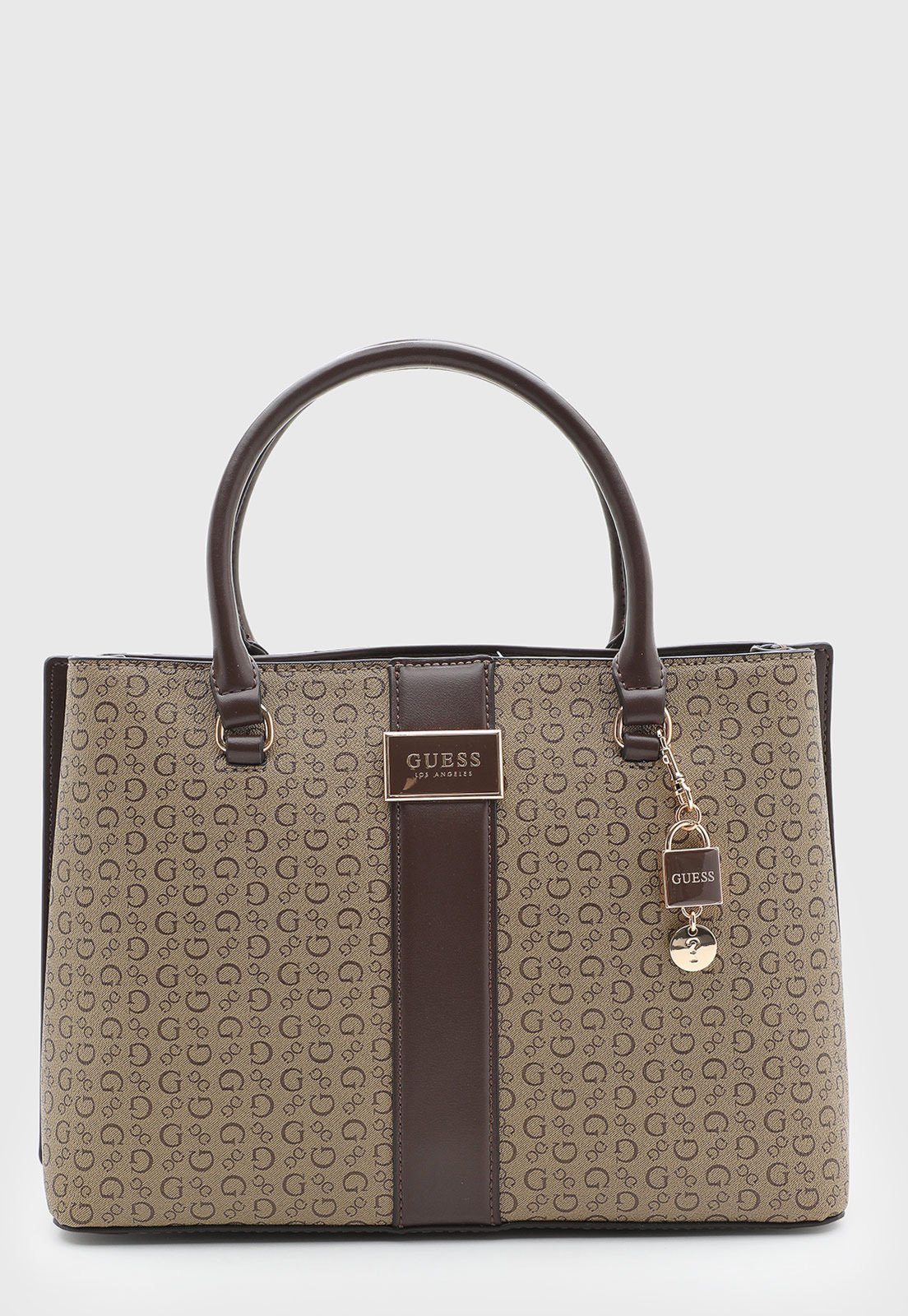 Bolsa Feminina Guess Estampa Monograma Bege