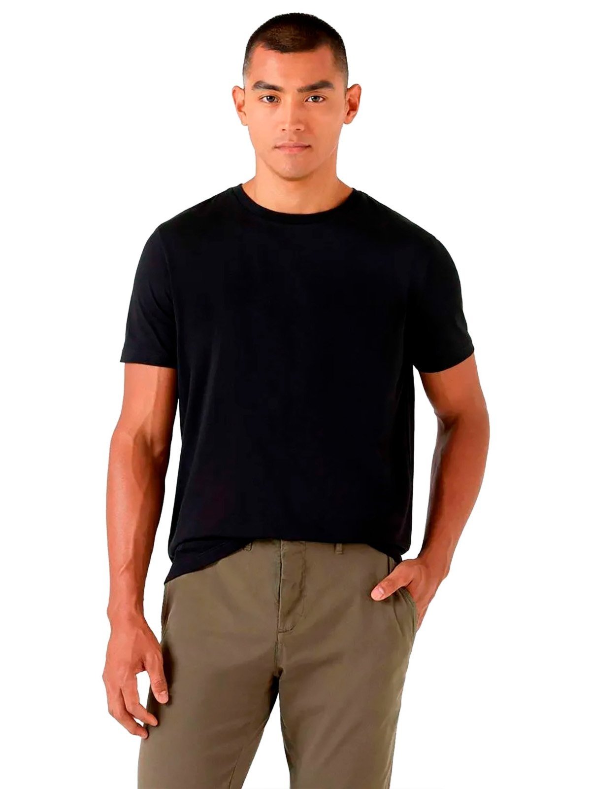 Vista 3 Camiseta Masculina Oficina Reserva Algodão Pima Leve Casual Manga Curta preto Oficina Reserva preto
