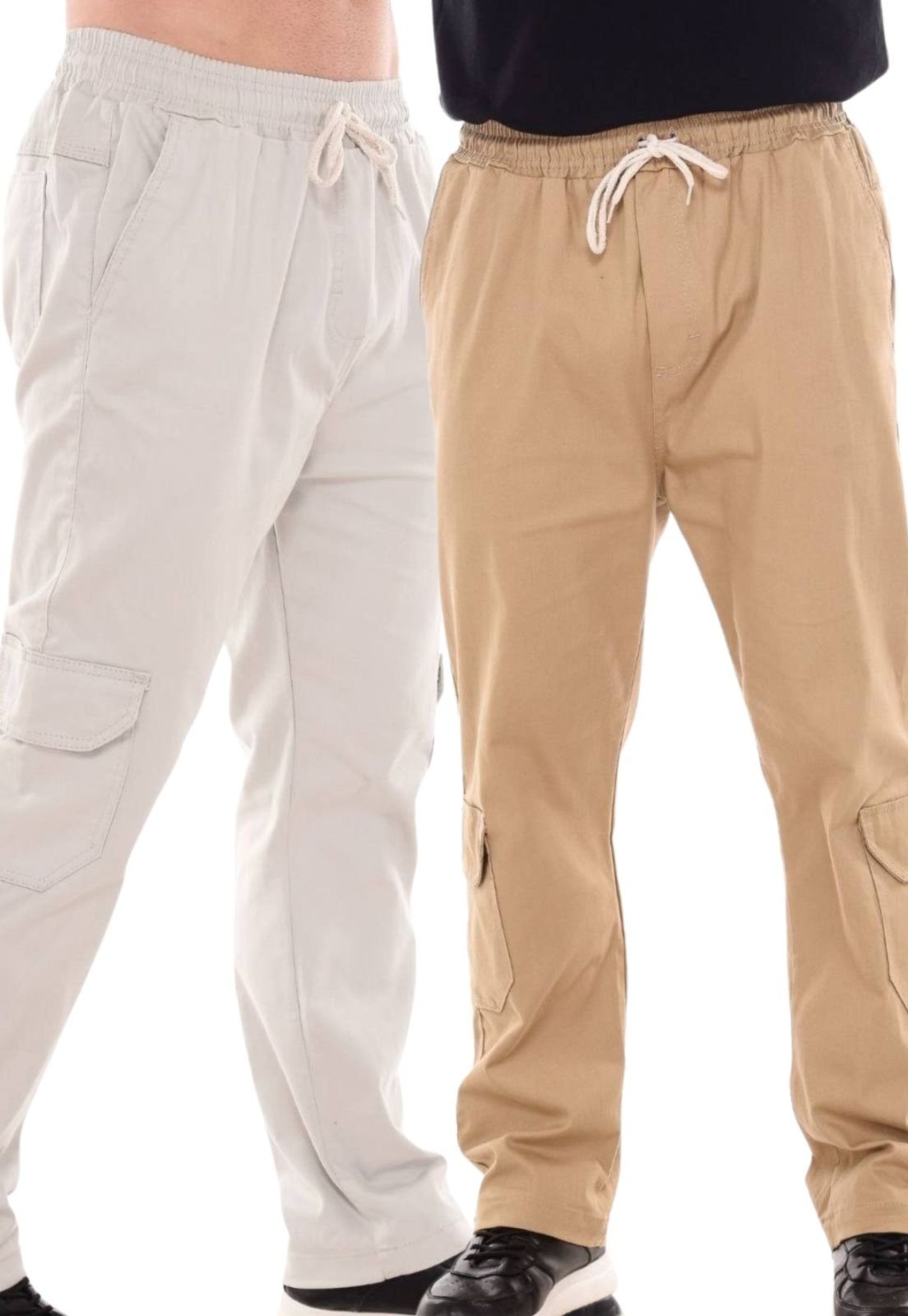 Vista 2 Kit 2 Calças Jogger Mys Jeans com Bolso Cargo Sem Punho Gelo verde verde