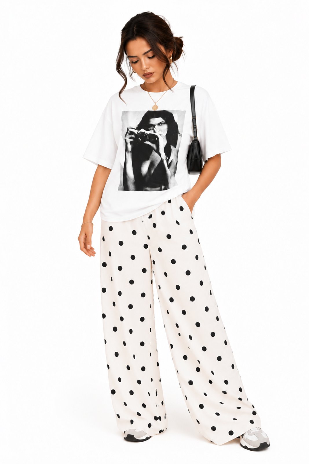 T-Shirt Oversized com Estampa D Bell Outlet Fashion Branco
