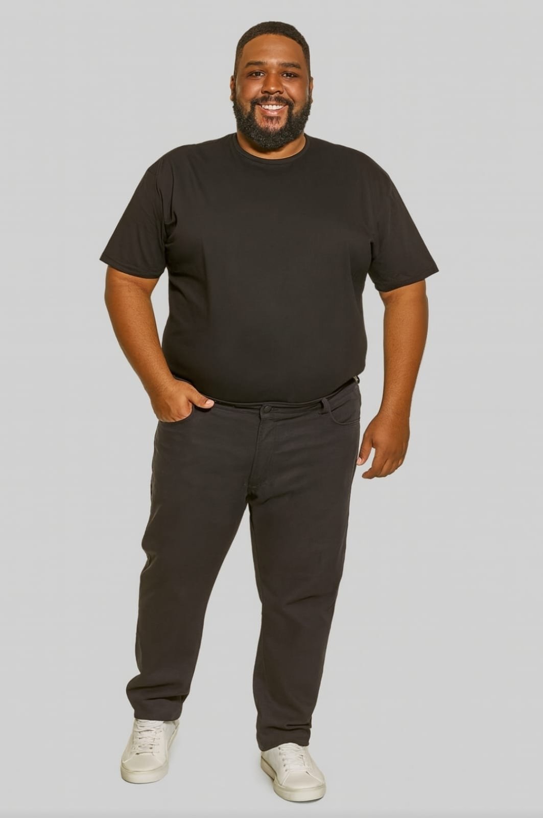 Calça Sarja Plus Size Masculina Premium Estilo Renovado Casual e Confortavel Preto