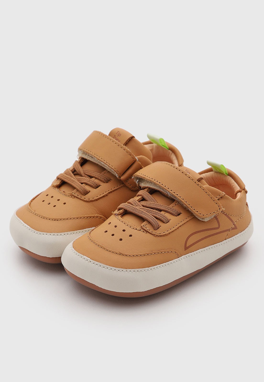 Infantil - Tênis Tip Toey Joey Couro Caramelo