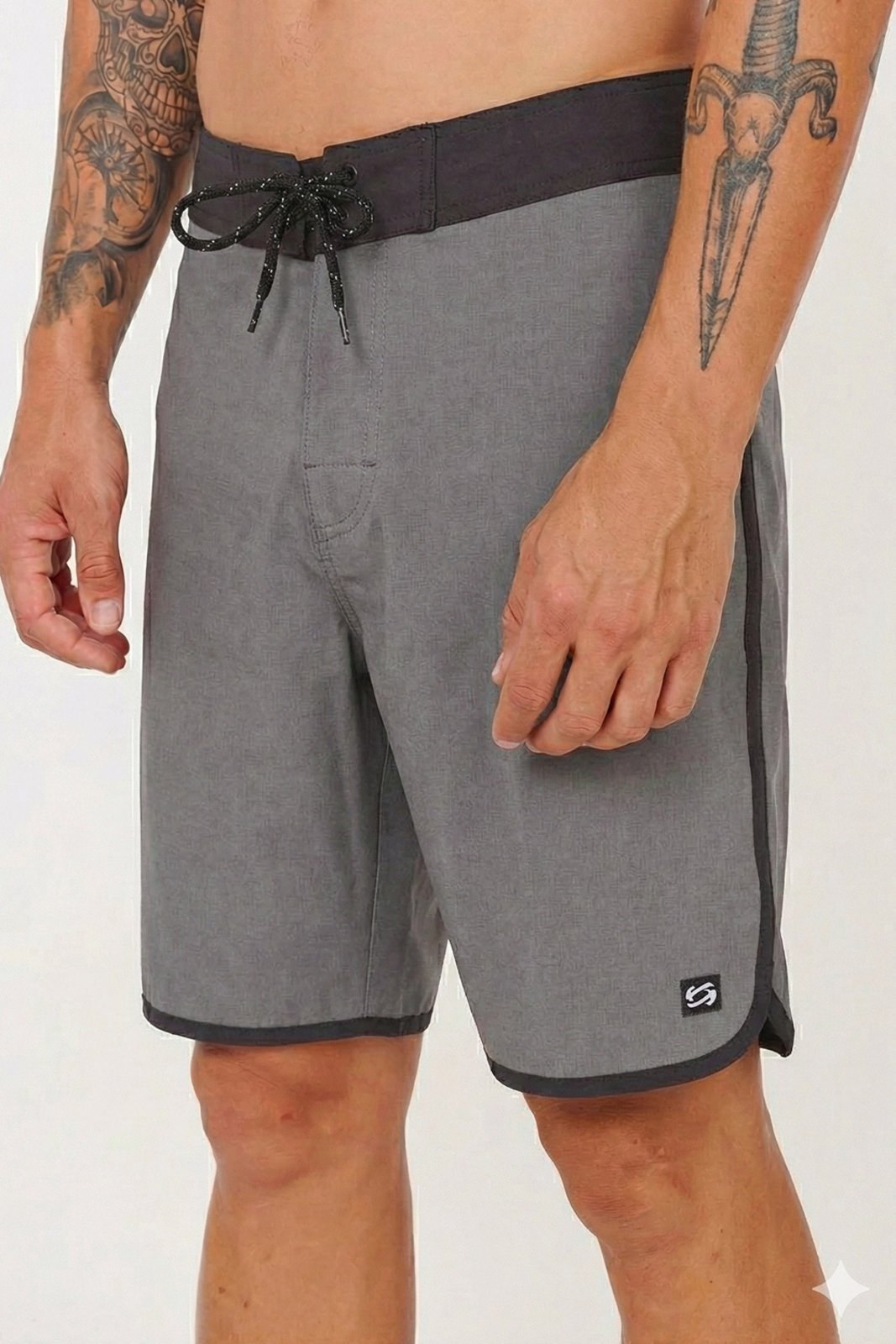 Vista 3 Boardshort Masculino Microfibra Vida Marinha Performance com Elastano preto Vida Marinha preto