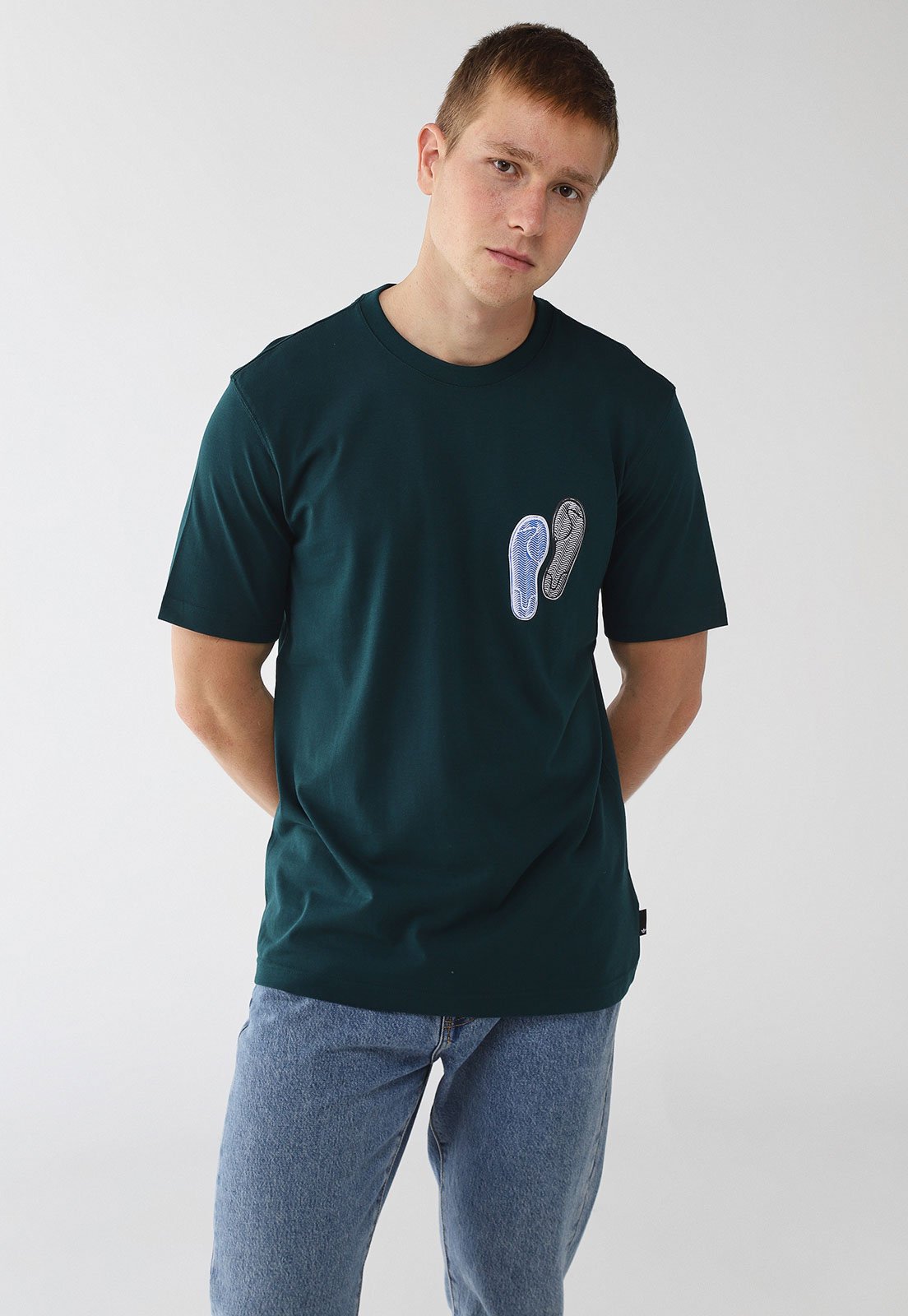 Camiseta adidas Originals Gráfica LO SS Verde Escuro