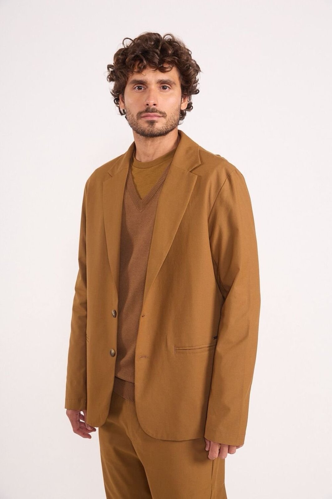 Blazer em Alfaiataria Masculino Colcci Marrom Cumaru