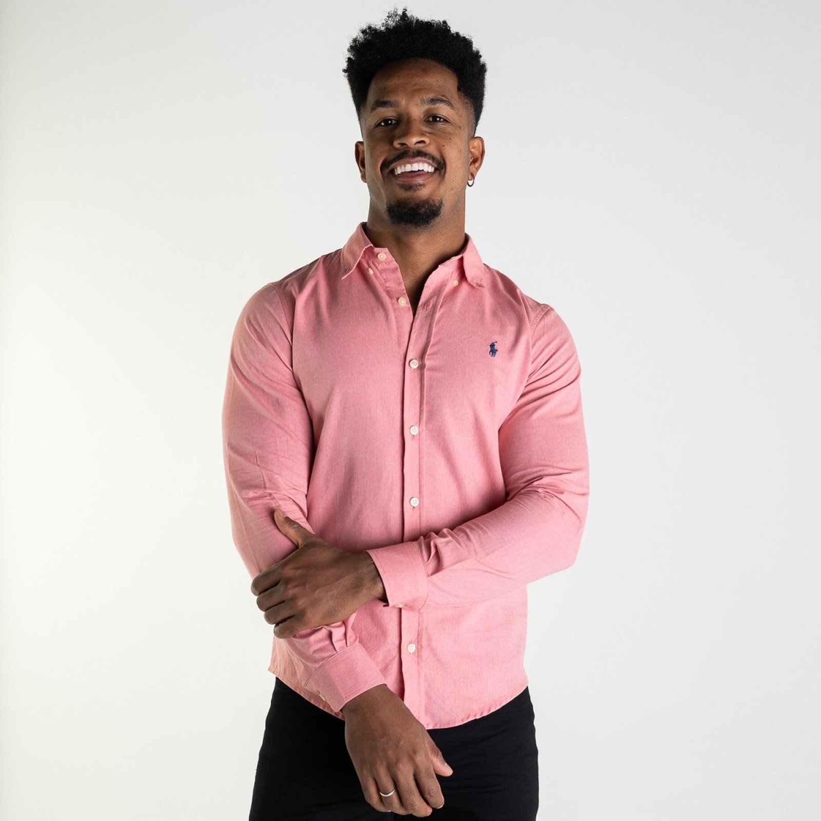 Camisa RL Oxford Custom Fit Vermelha Mescla