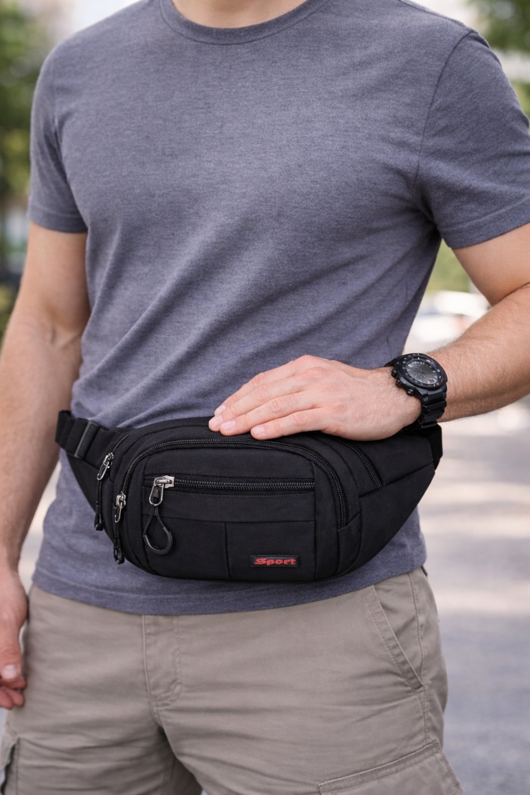 Pochete Masculina Transversal Feminina Preto para Celular Preto