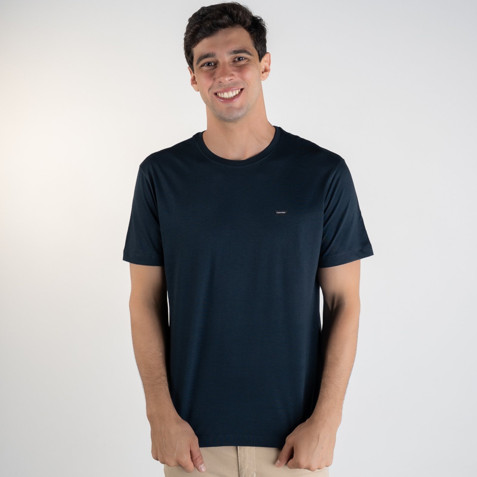 Camiseta Calvin Klein Algodão Egípicio Azul Marinho