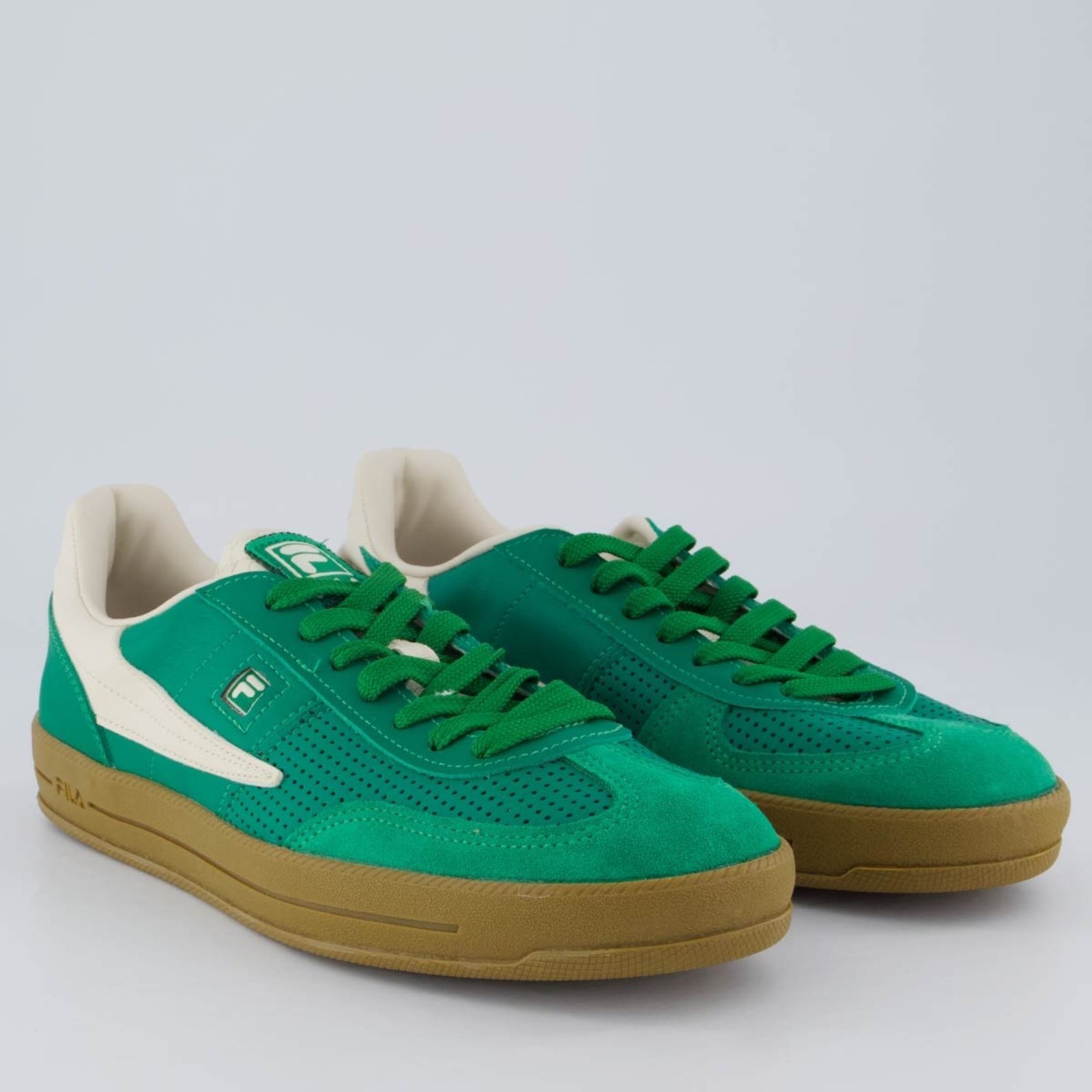 Vista 3 Tênis Fila FX Court 70 Vintage e Bege verde Fila verde
