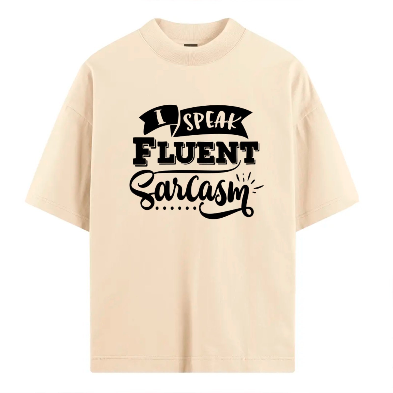 Vista 2 Camiseta Ousy Básica Frase Sarcástica Fluent Meme Unissex Off White off-white white ousy off-white white