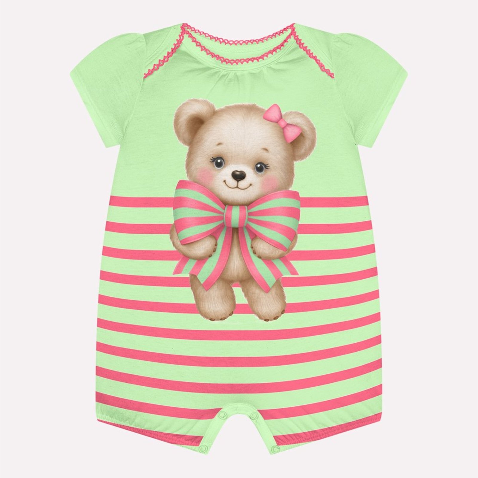 Infantil - Macaquinho Menina Ursinho Kyly