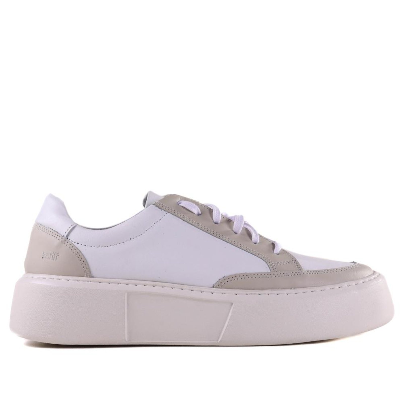 Tênis Masculino Plataforma Zariff 2821 Branco/Off White Incolor