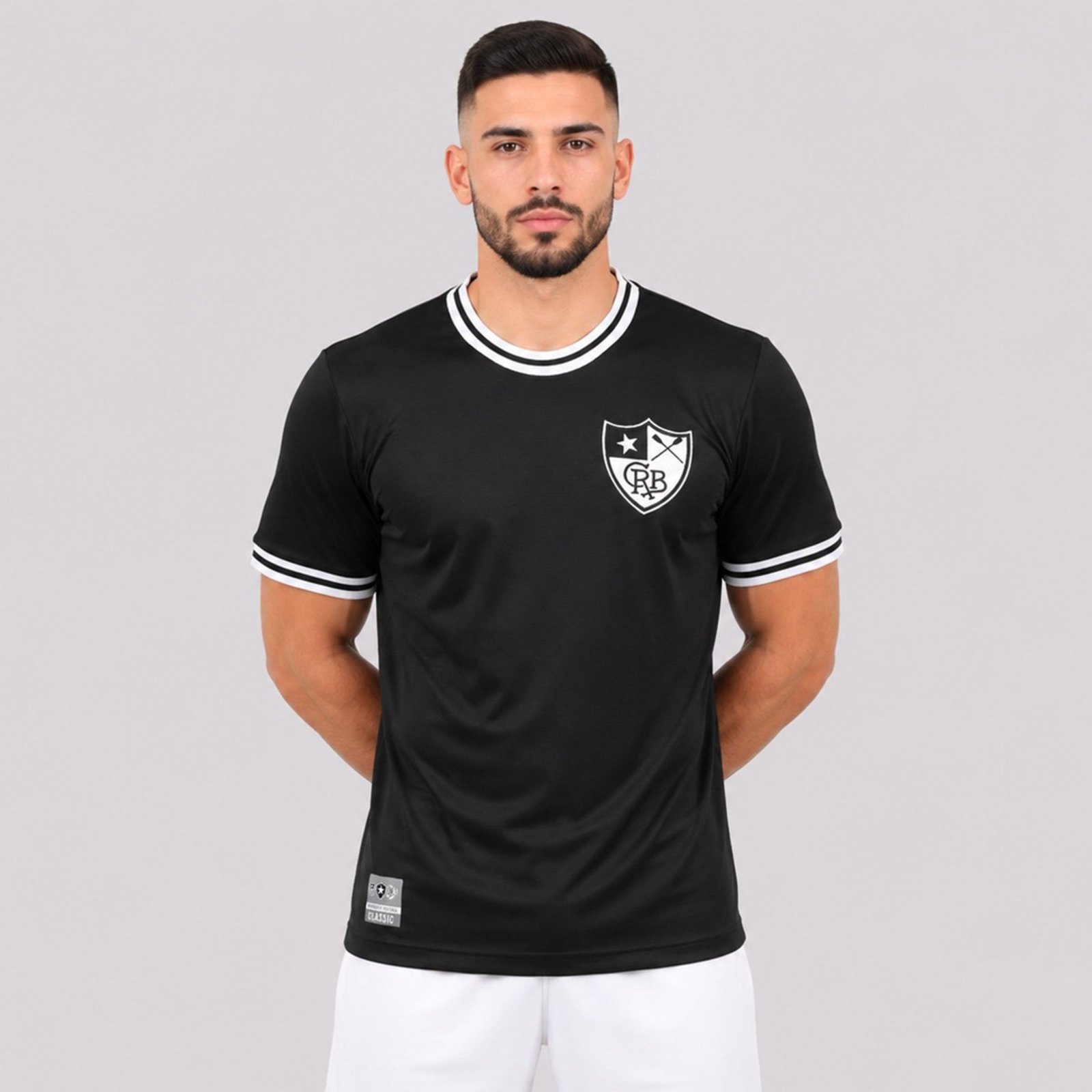 Camisa Botafogo Jacquard Preta e Branca