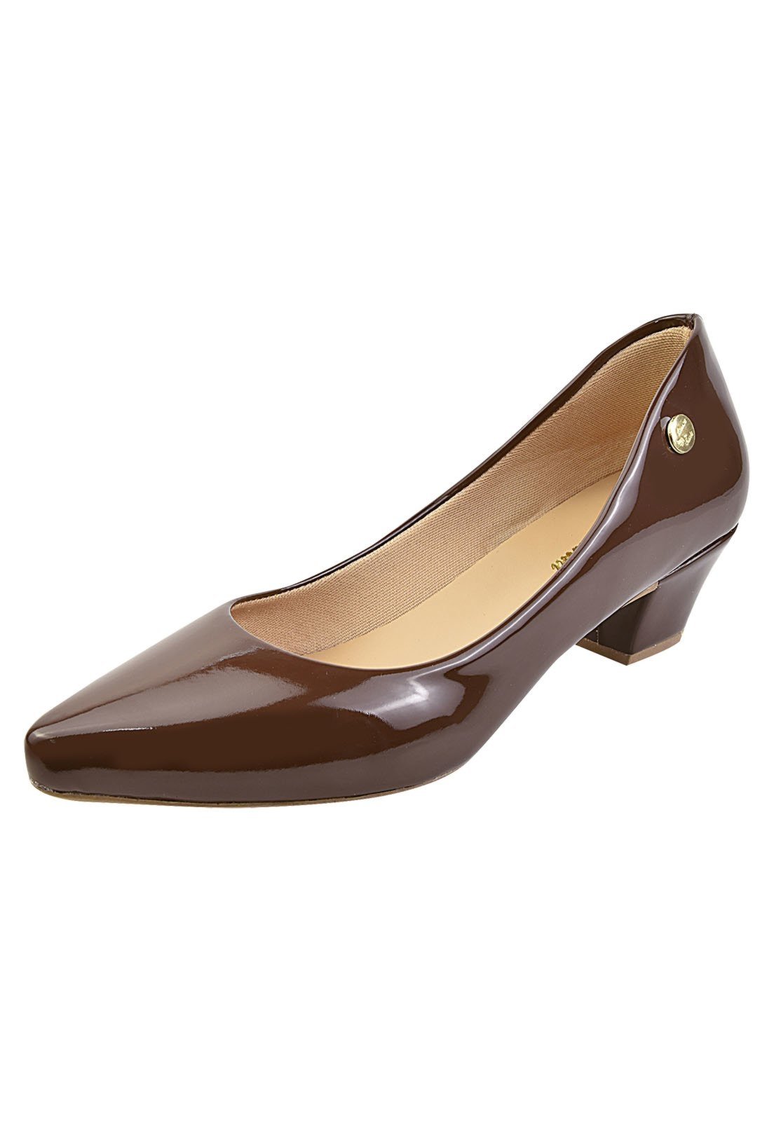 Salto Scarpin Tradicional Bico Fino Donna Santa Café