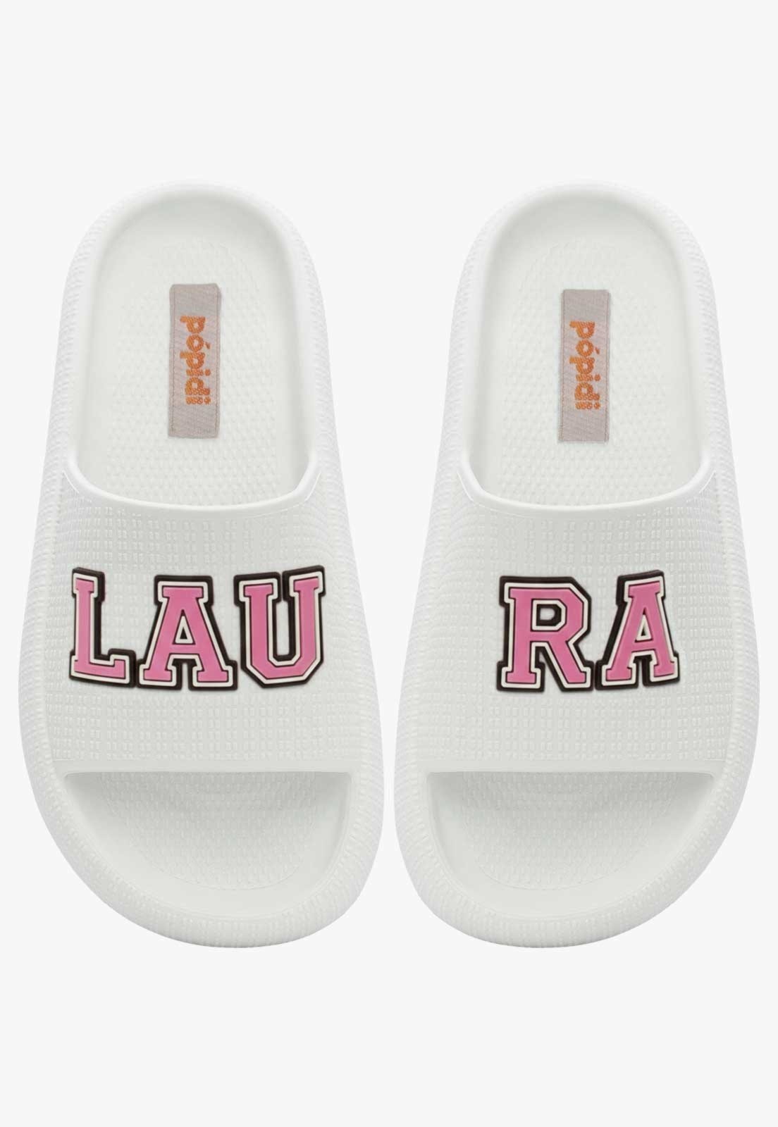 Infantil - Chinelo Pópidi Personalizado LAURA Estilo Nuvem Branco