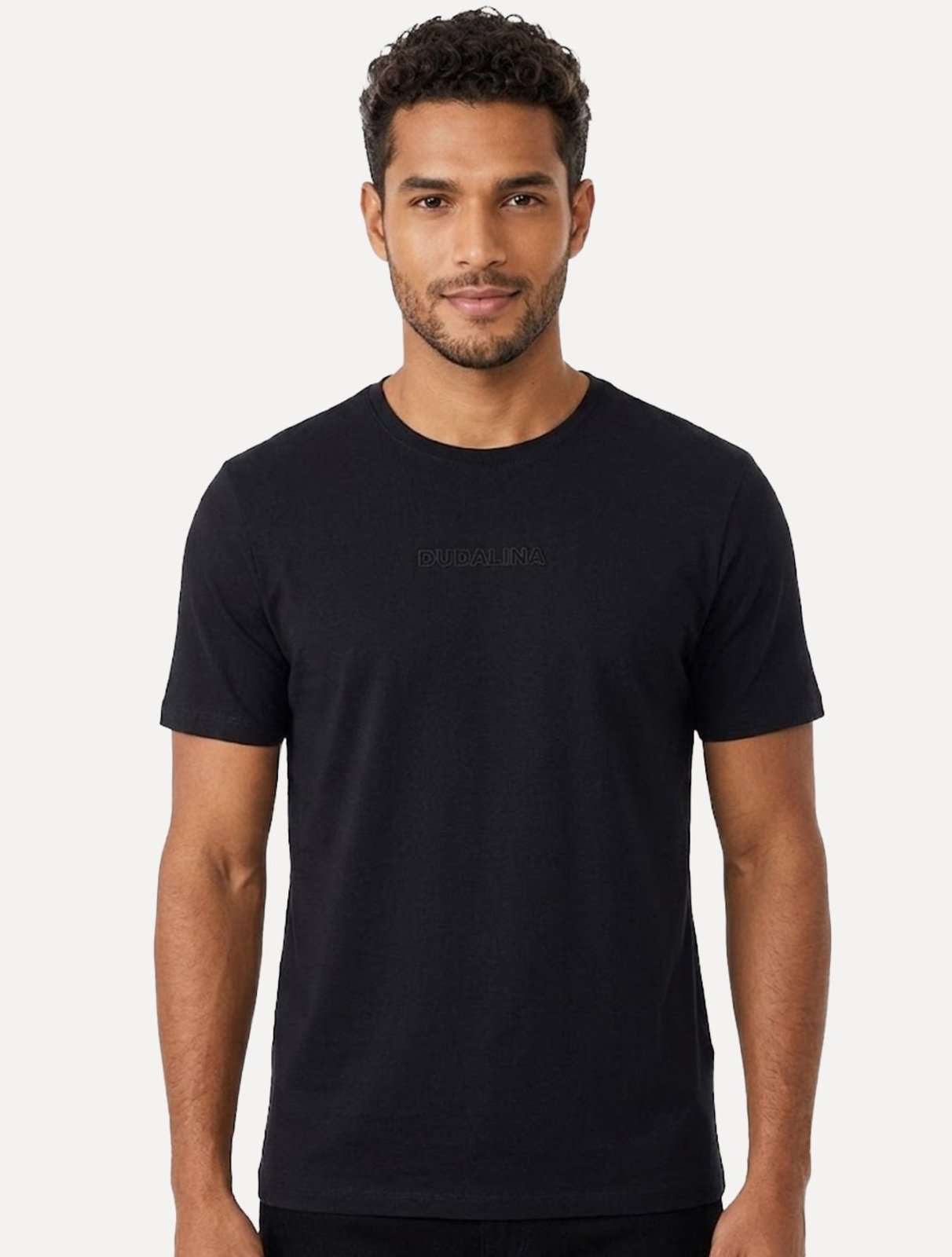 Camiseta Dudalina Masculina Regular Rubber Center Preta