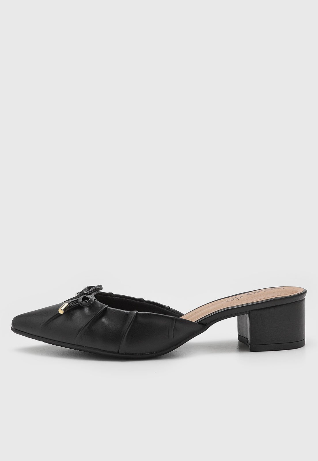 Scarpin Feminino Beira Rio Laço Salto Baixo Preto