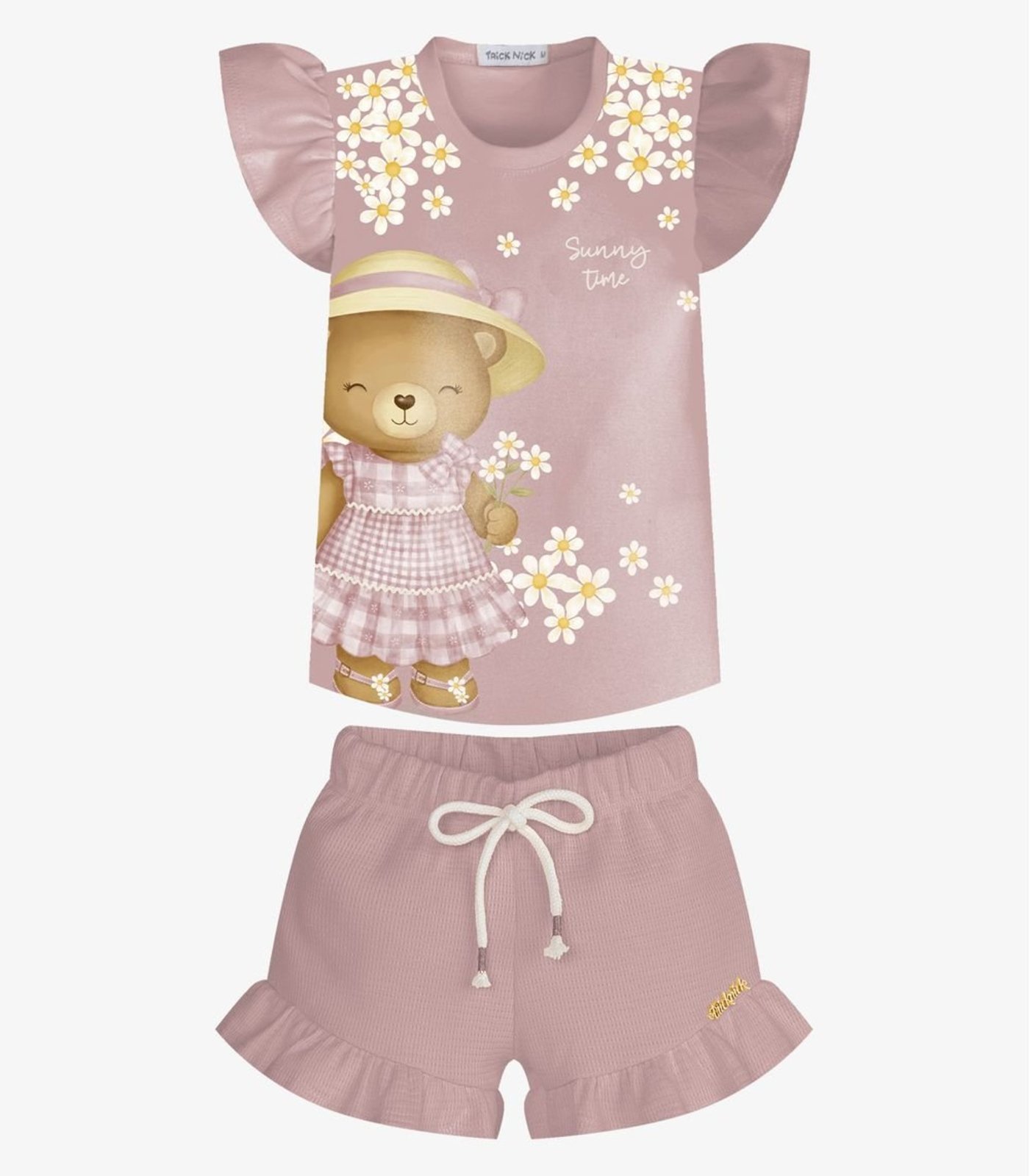 Infantil - Conjunto Feminino Blusa Com Shorts Trick Nick Rosa