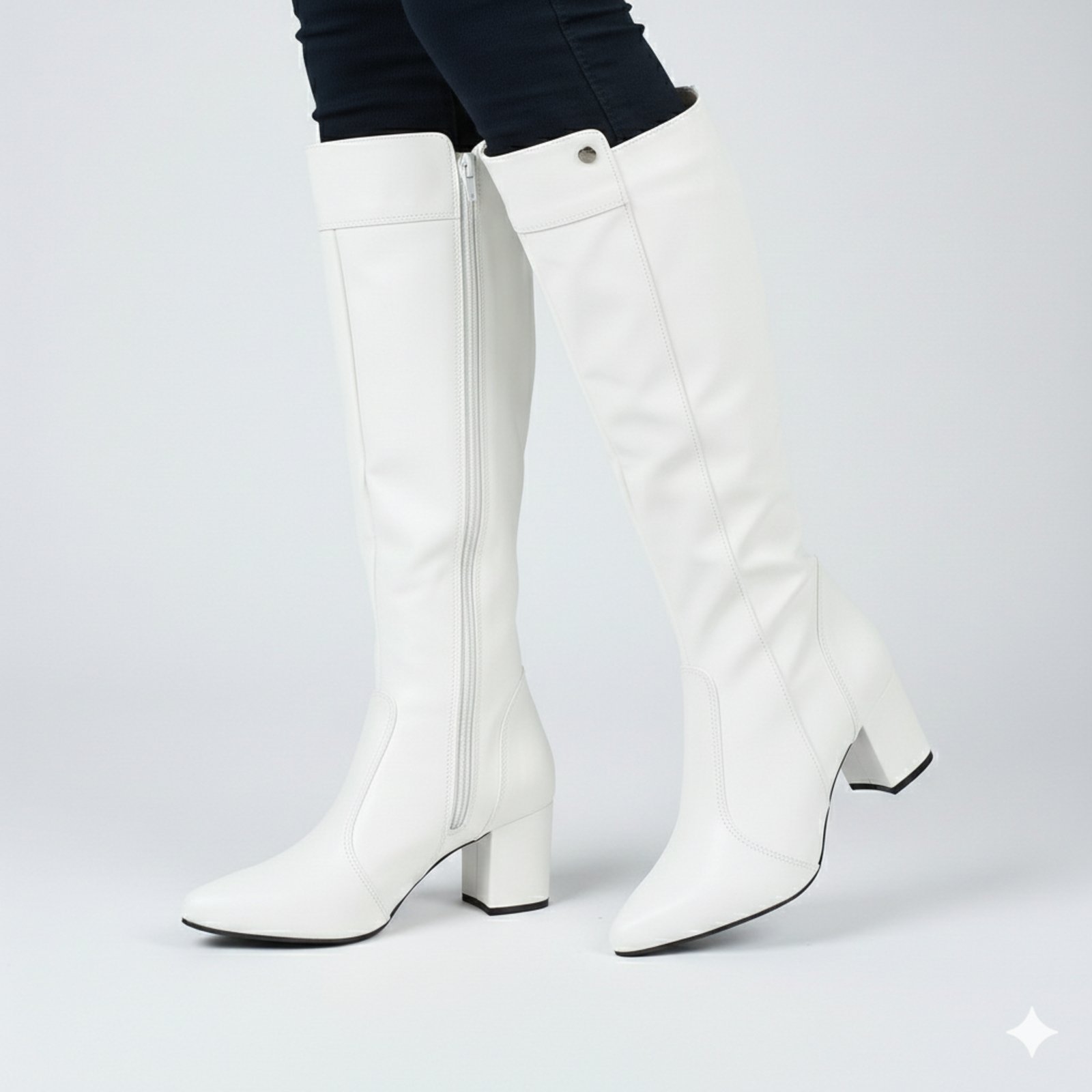 Bota Feminina Montaria Lirom Cano Alto Salto Grosso Bico Fino