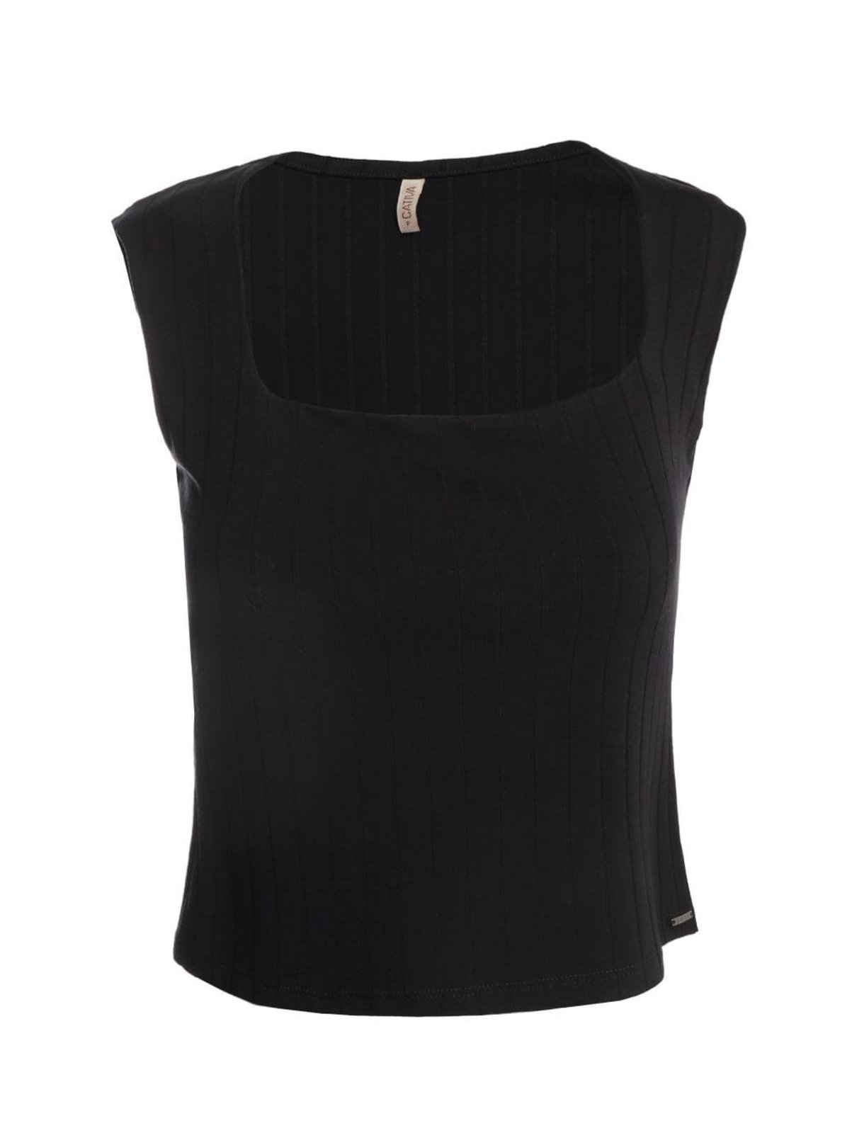 Blusa Canelada Regata Cativa Feminina PRETO