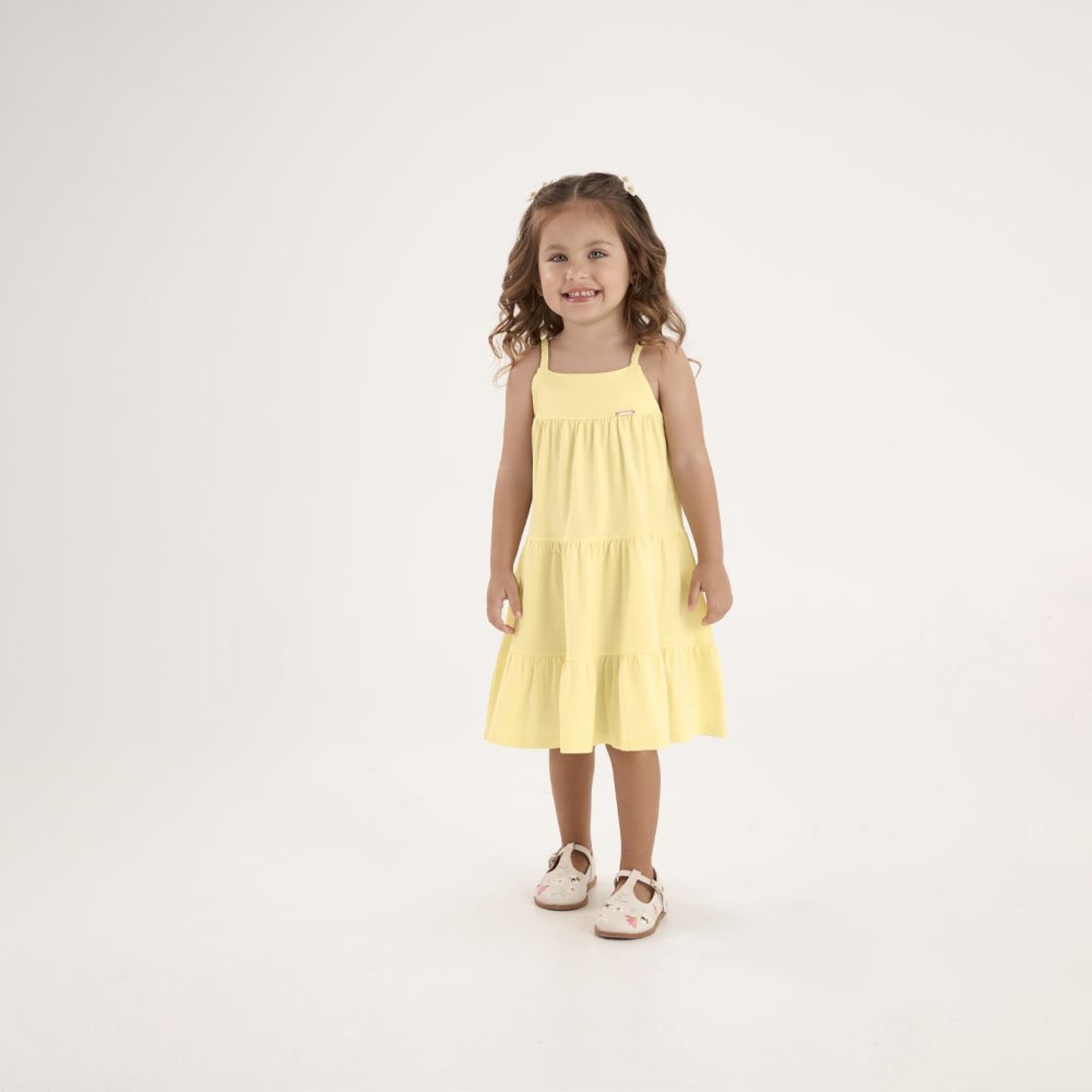 Infantil - Vestido Amarelo Primeiros Passos Pulla Bulla Menina - 53707-4
