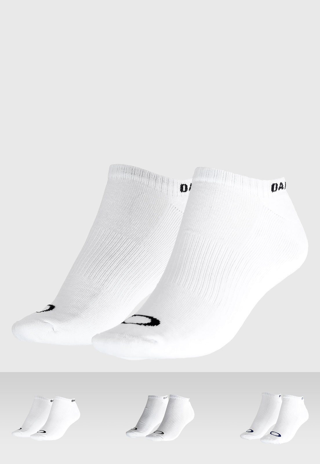 Kit 3pçs Meia Oakley Bark Low Quarter Branco