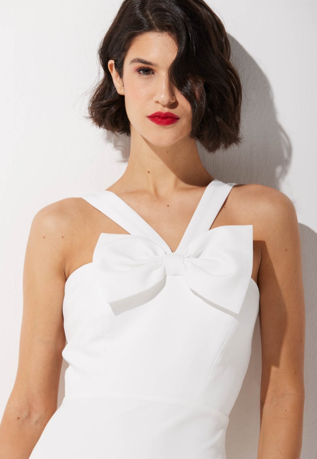 Vista 3 Vestido Alfaiataria Traymon Com Laço Off White Traymon off-white white