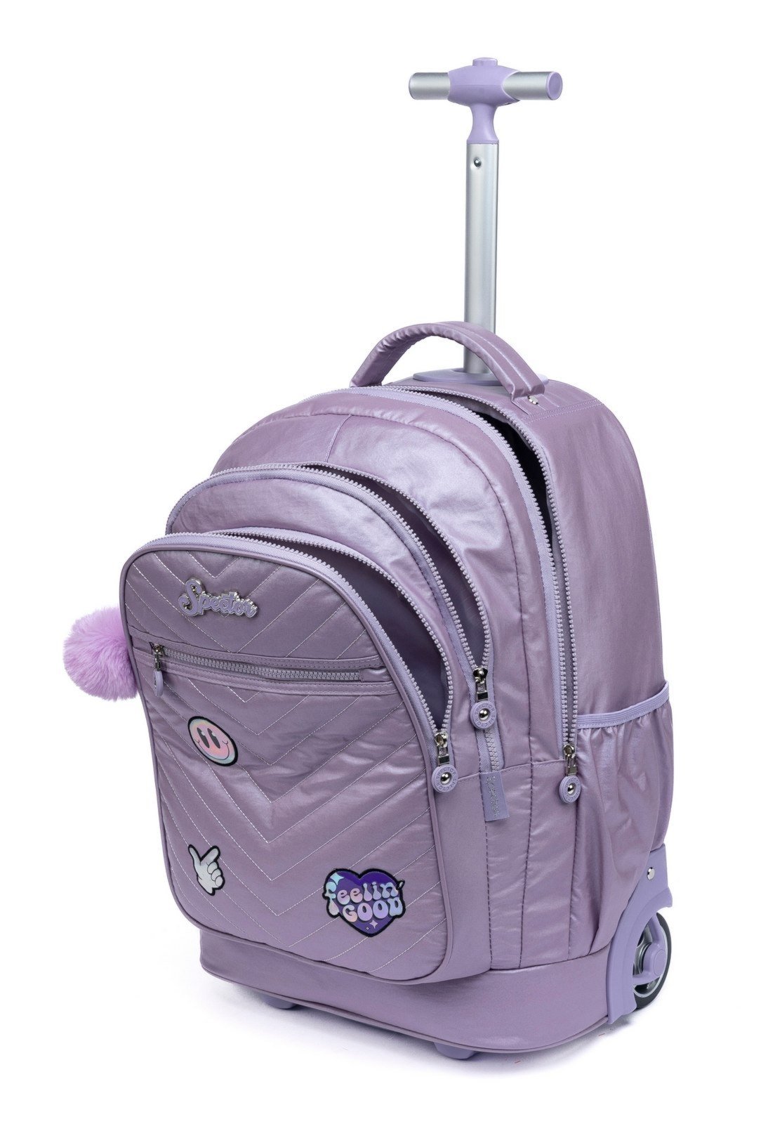 Vista 3 Infantil - Kit Mochila Bolsa Escolar Menina Reforçada Rodinha Spector lilás Spector lilás