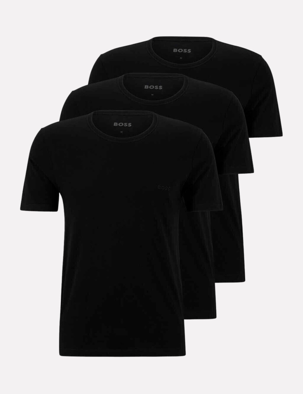 Kit Camisetas Hugo Boss Masculina Slim Preta 3UN