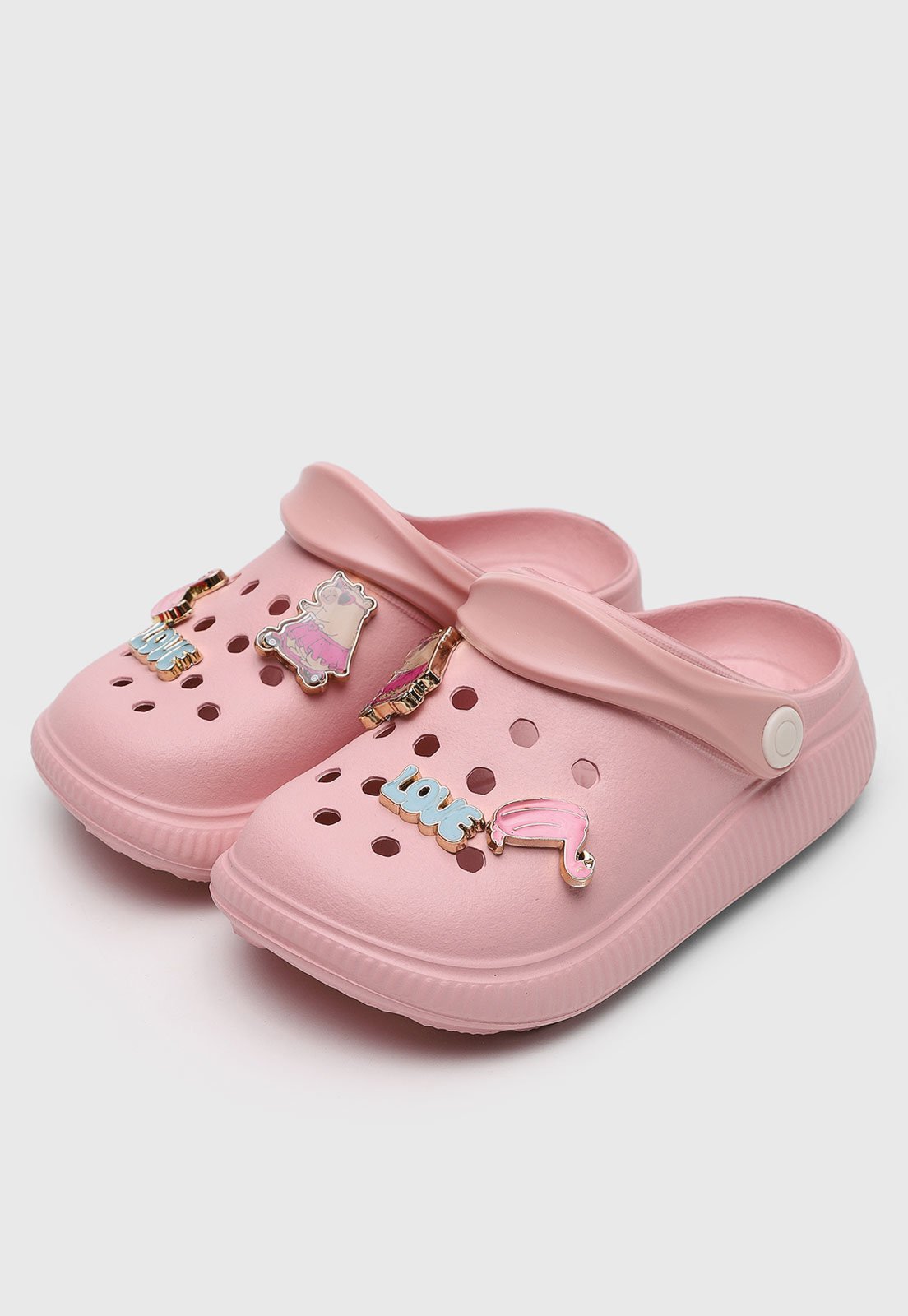 Infantil - Chinelo Molekinha Fivelas Decorativas Rosa