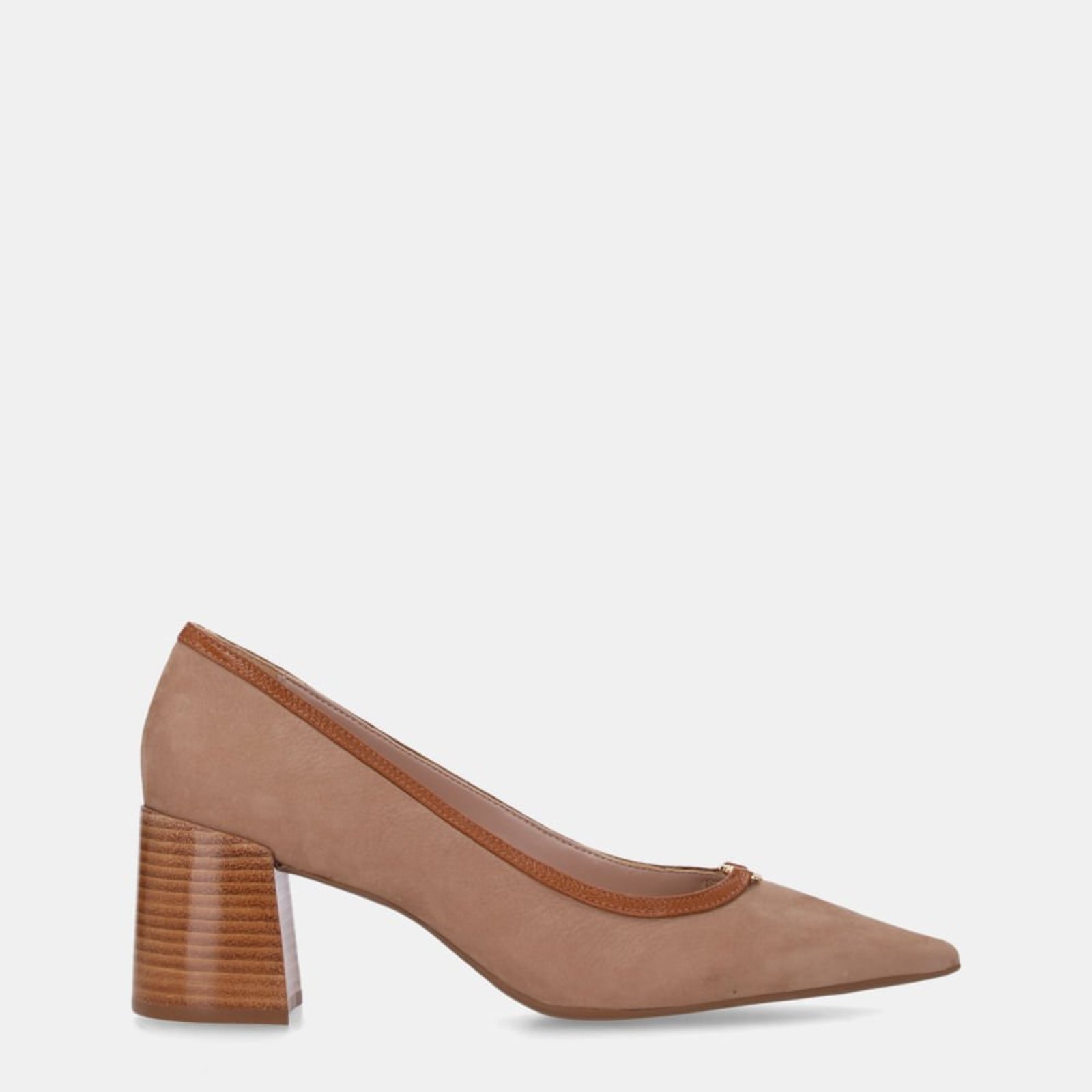 Scarpin Bison Ginger E Atacama Caramelo - 60330029 Luz da Lua