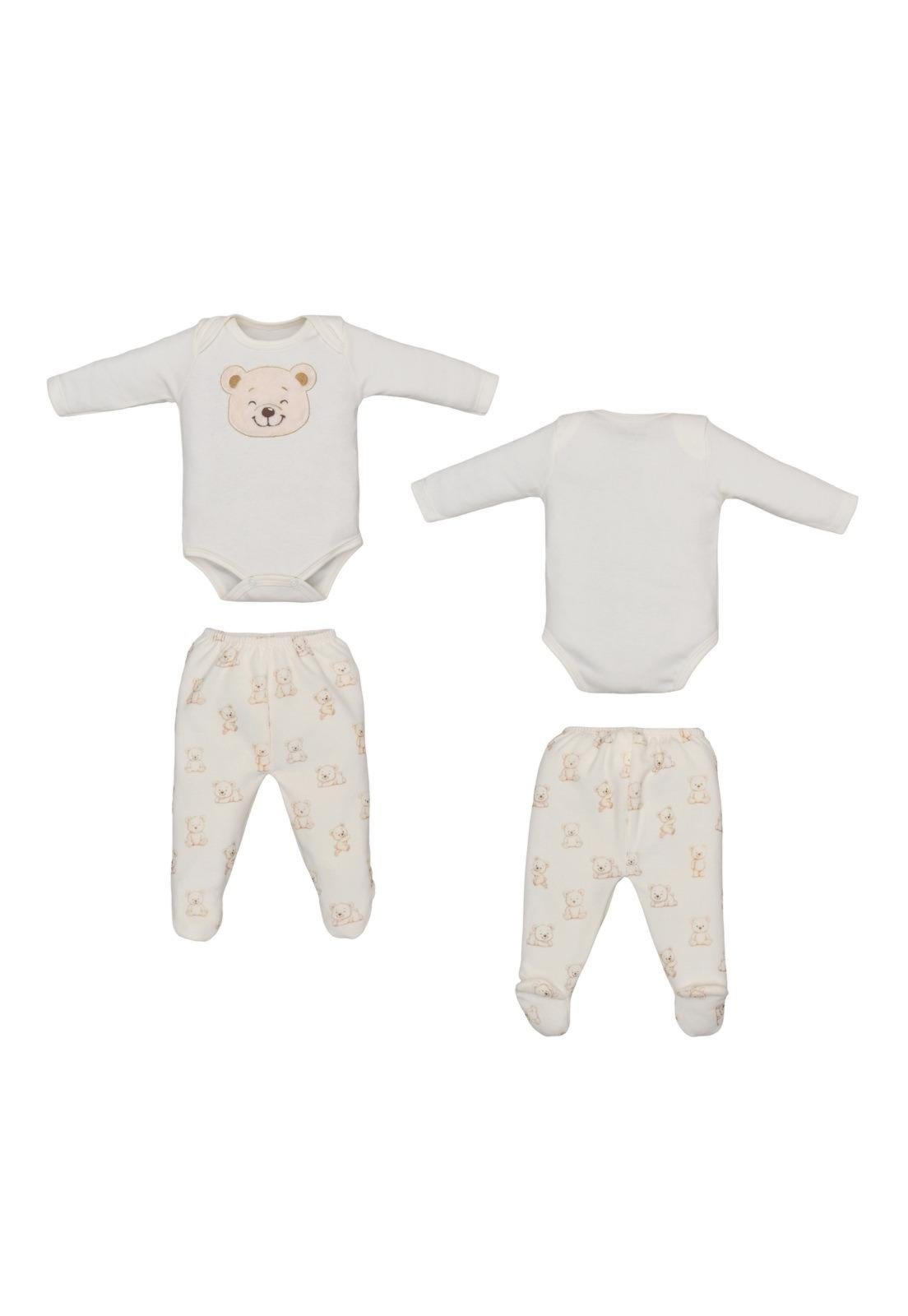 Infantil - Conjunto Body Culote Estampado Menina Upi Uli M Bege