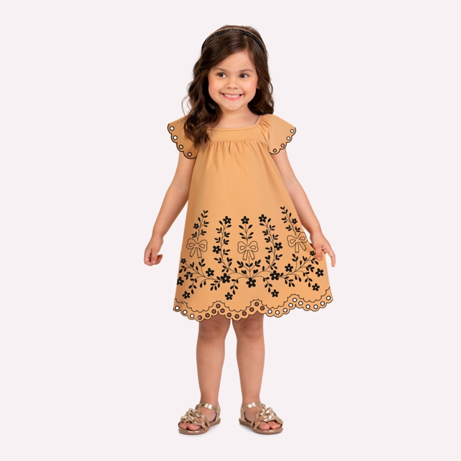 Infantil - Vestido Menina em Cotton Milon