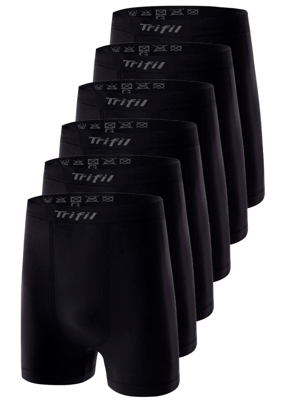 Kit com 6 Cuecas Boxer Trifil 4411 Plus Size Preto
