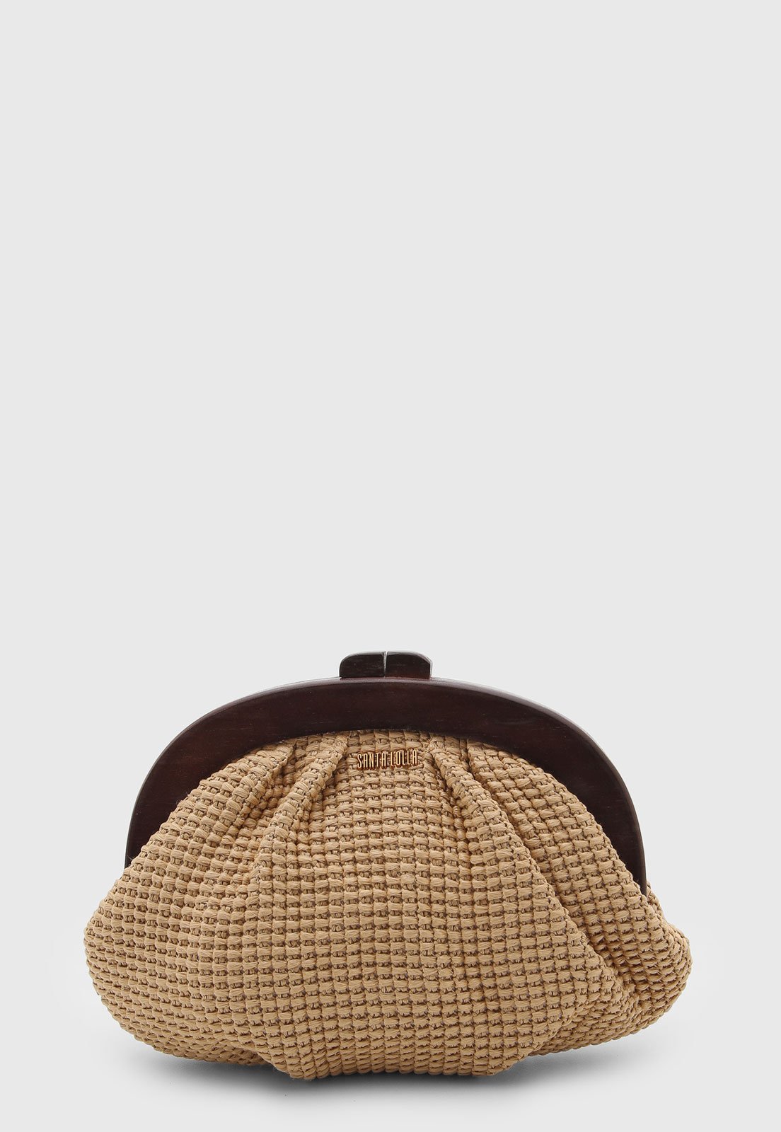 Bolsa Pequena Santa Lolla Trançada Bege