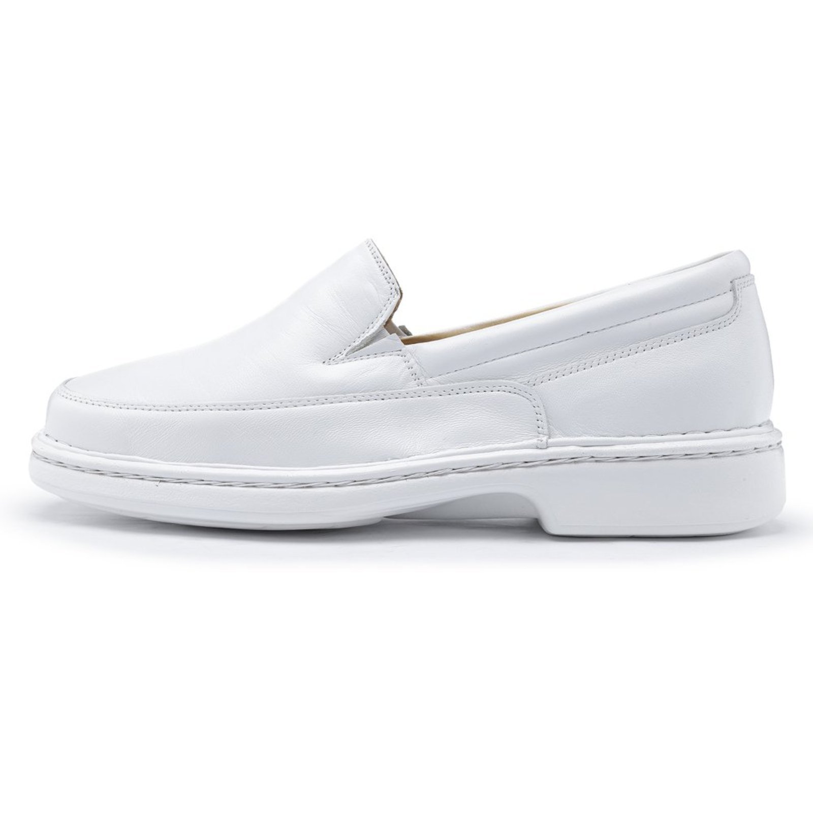 Sapato Conforto Social Centuria Antistress Couro Branco