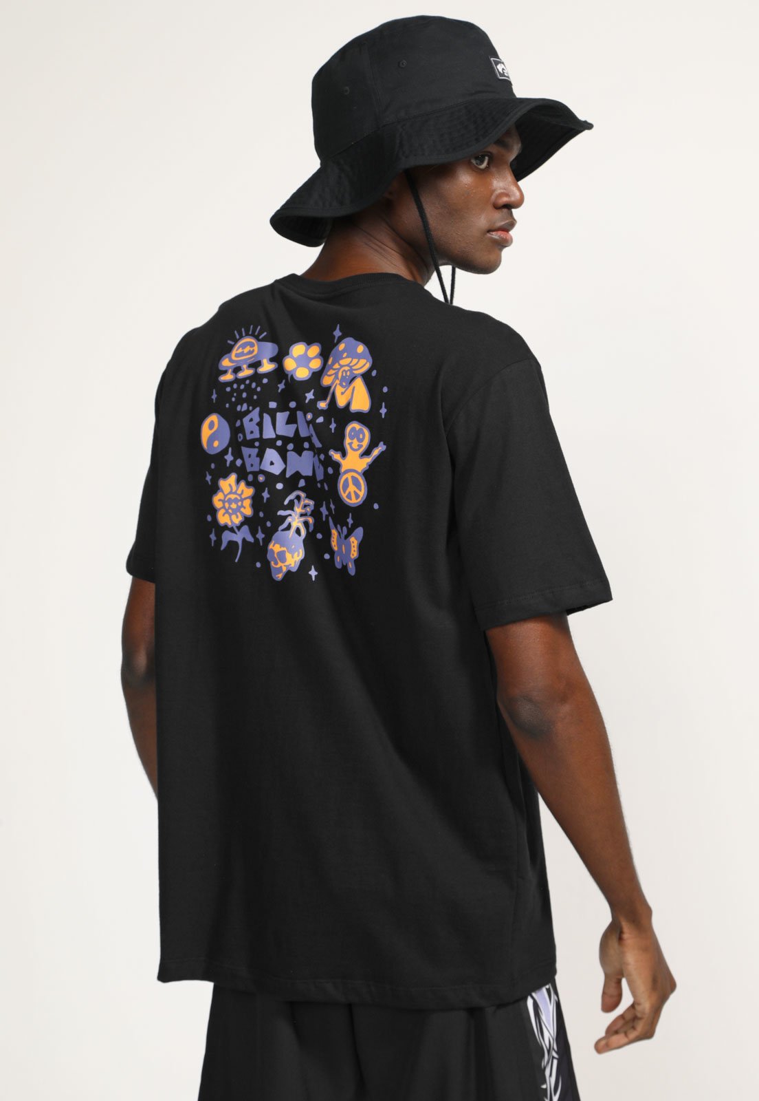 Vista 2 Camiseta Billabong Plants Dance Preta preto Billabong preto