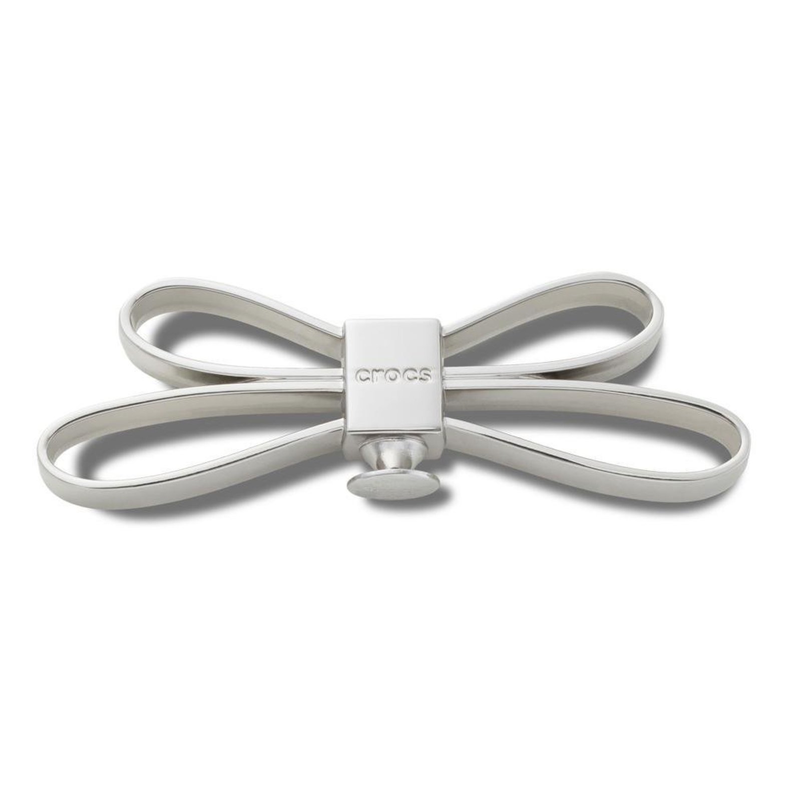 Infantil - Jibbitz™ Mega Laço Prateado Único Branco