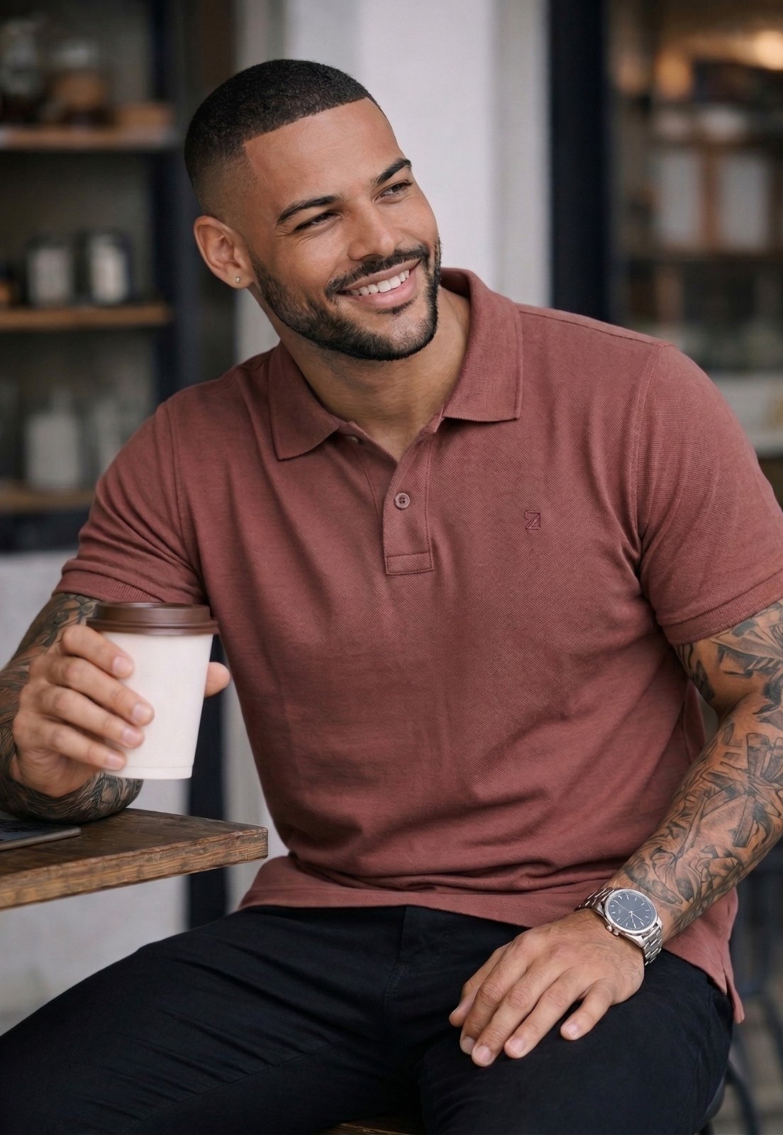 Camisa Polo Masculina Piquet Daze Modas Marrom