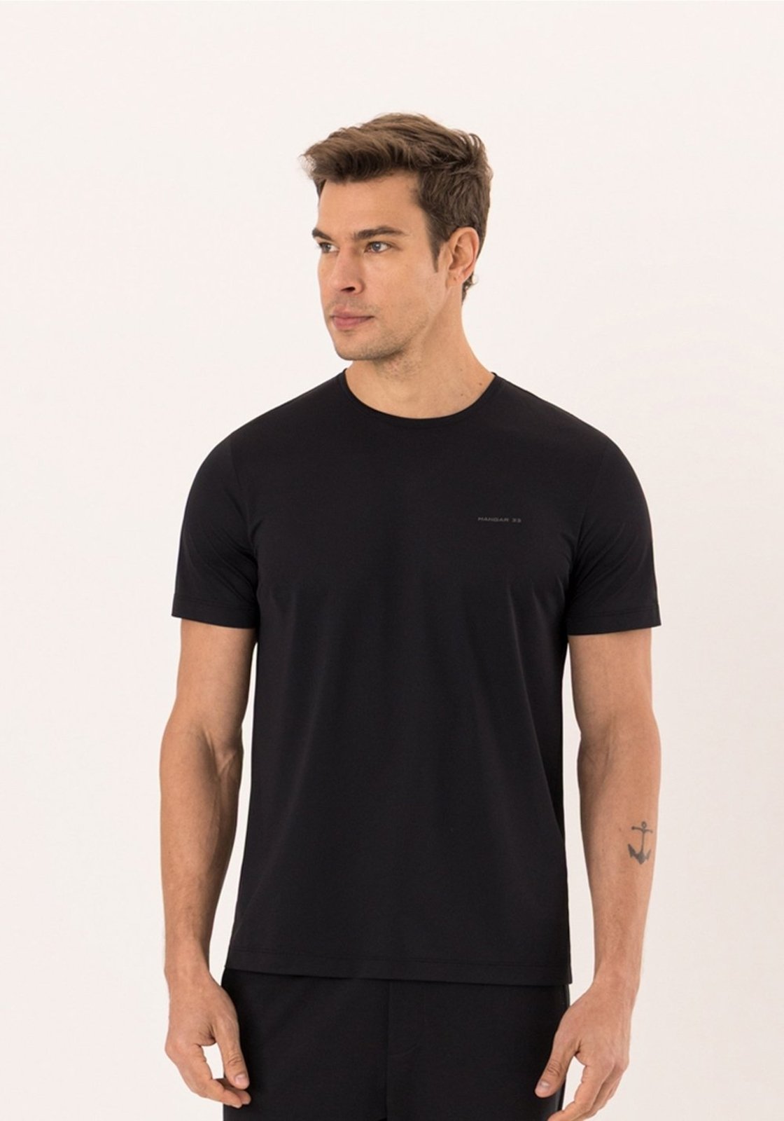 Camiseta De Mangas Curtas Em Malha De Poliamida Com Elastano