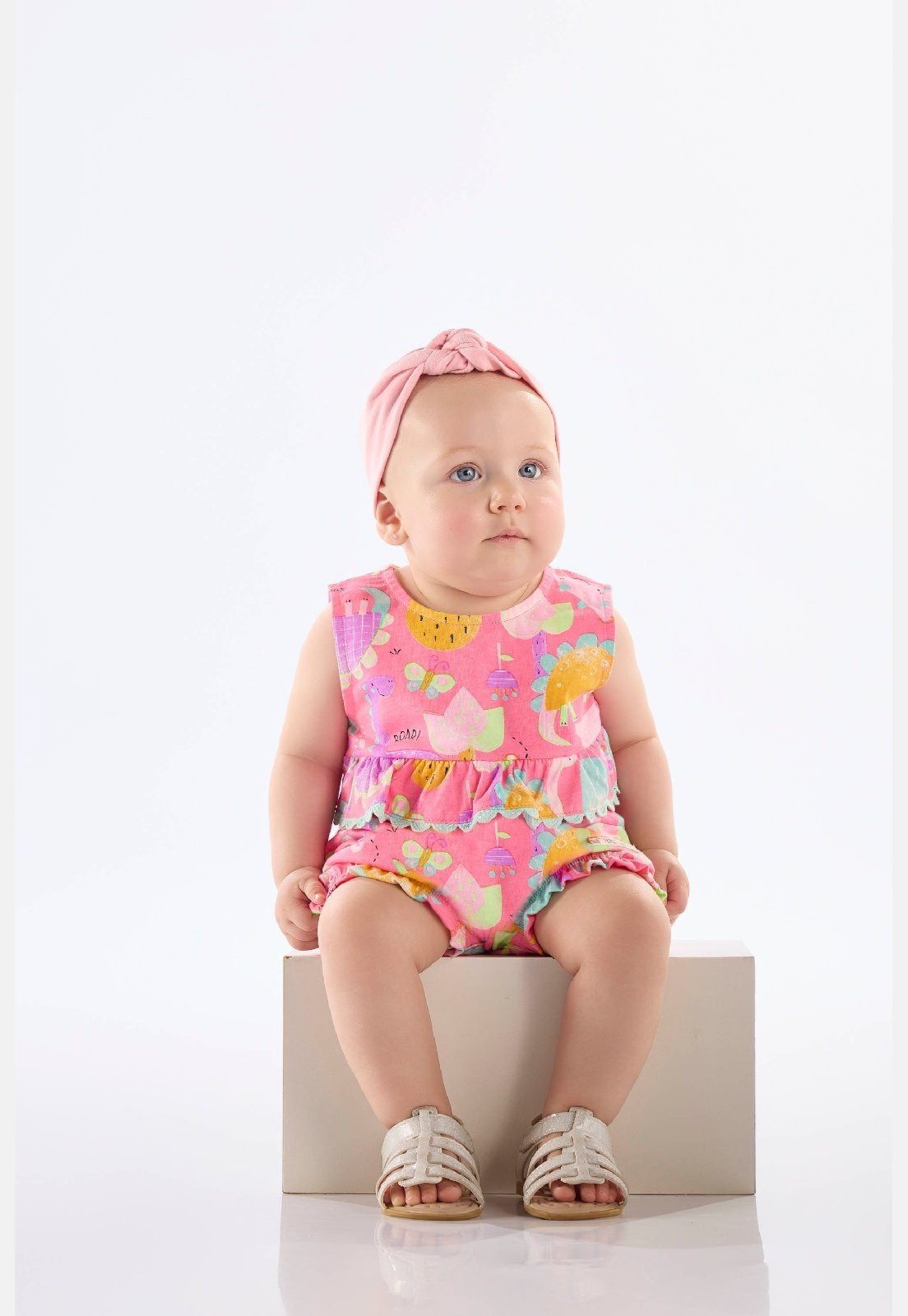 Infantil - Macaquinho Regata Dinos Menina Up Baby Rosa