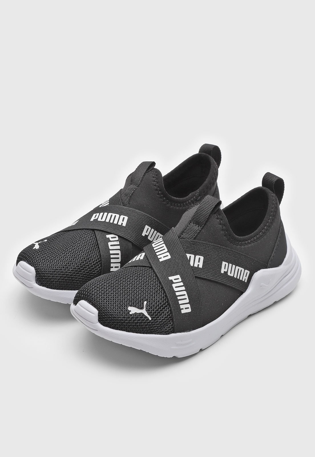Infantil - Tênis Slip On Puma Wired Run Preto