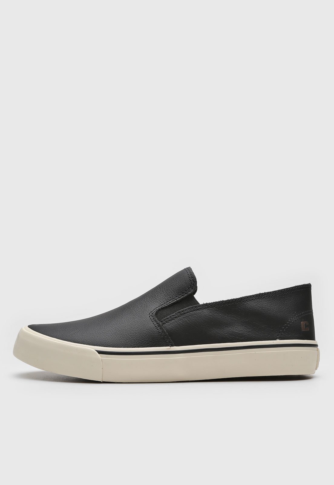 Tênis de Couro Slip On Colcci Conforto Preto