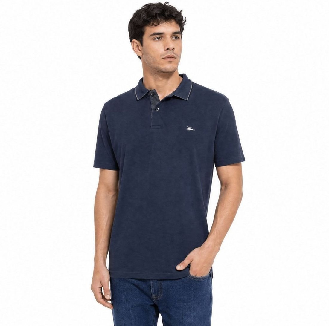 Camisa Polo Masculina Sallo Slim Fit Pérgula 0083 Azul Marinho - Azul Marinho - Sallo