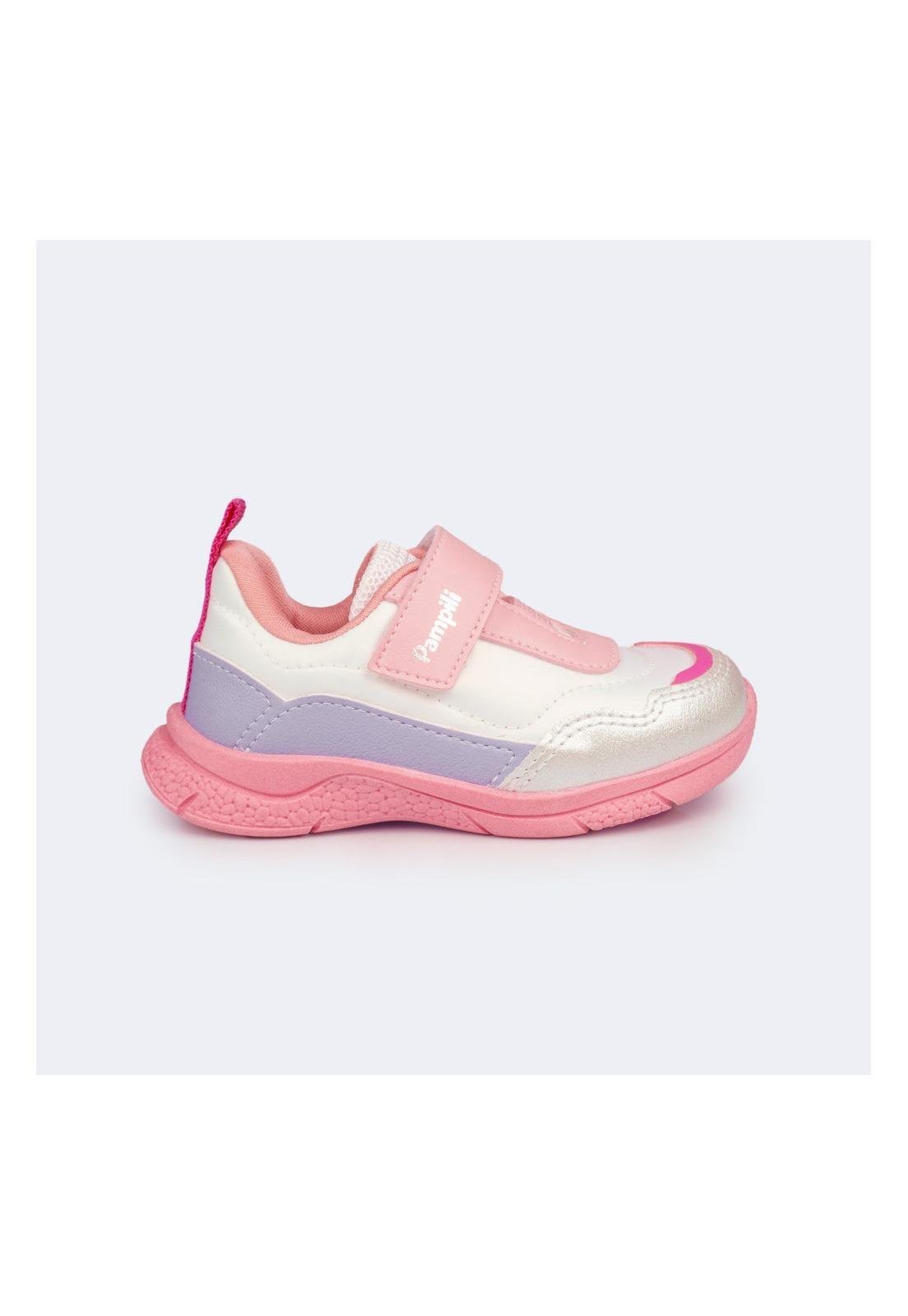 Infantil - Tênis Feminino Mini Soft Comfy Cintilante Colorido Pampili 23 Rosa