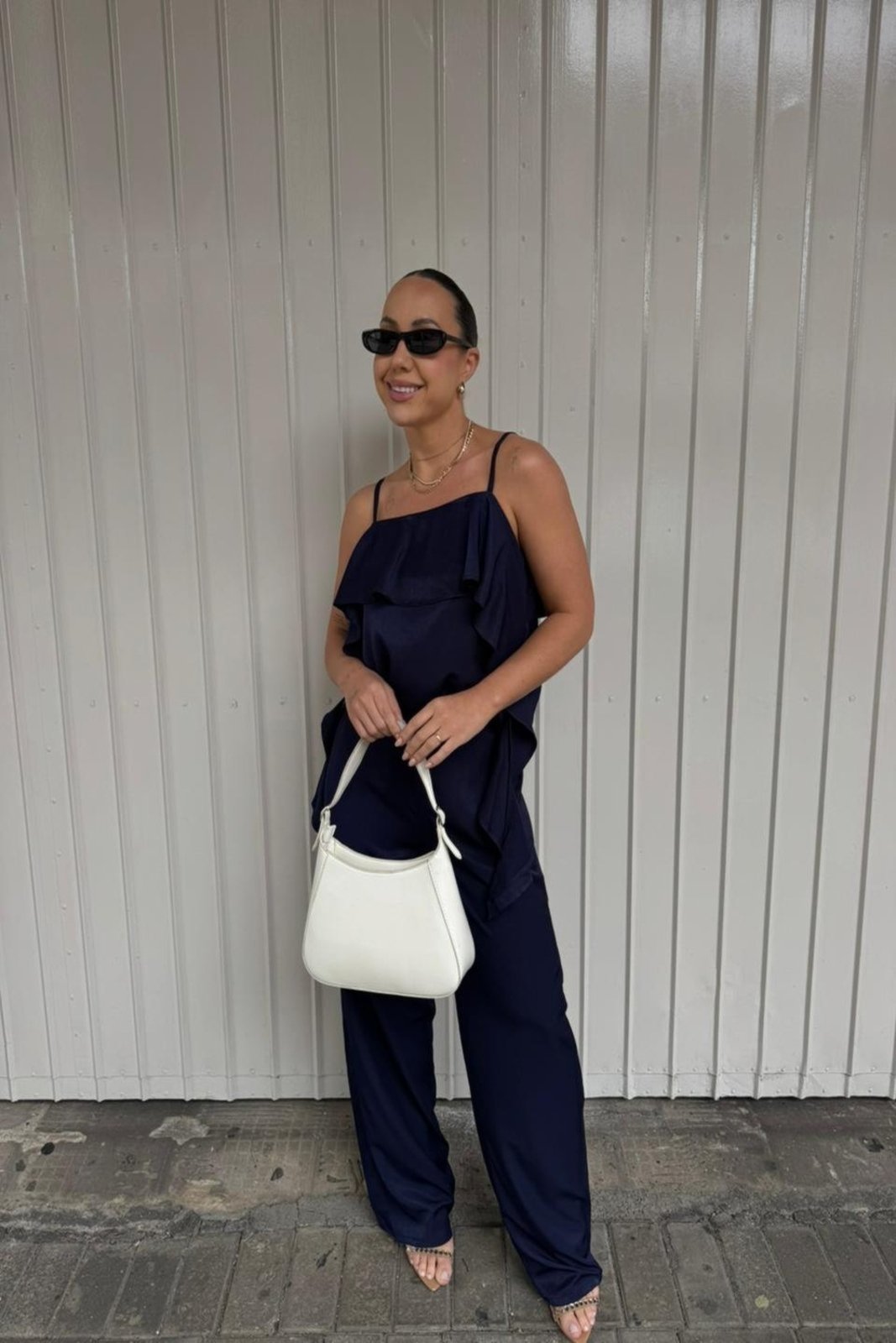 Calça Vanibele Wide Azul Marinho