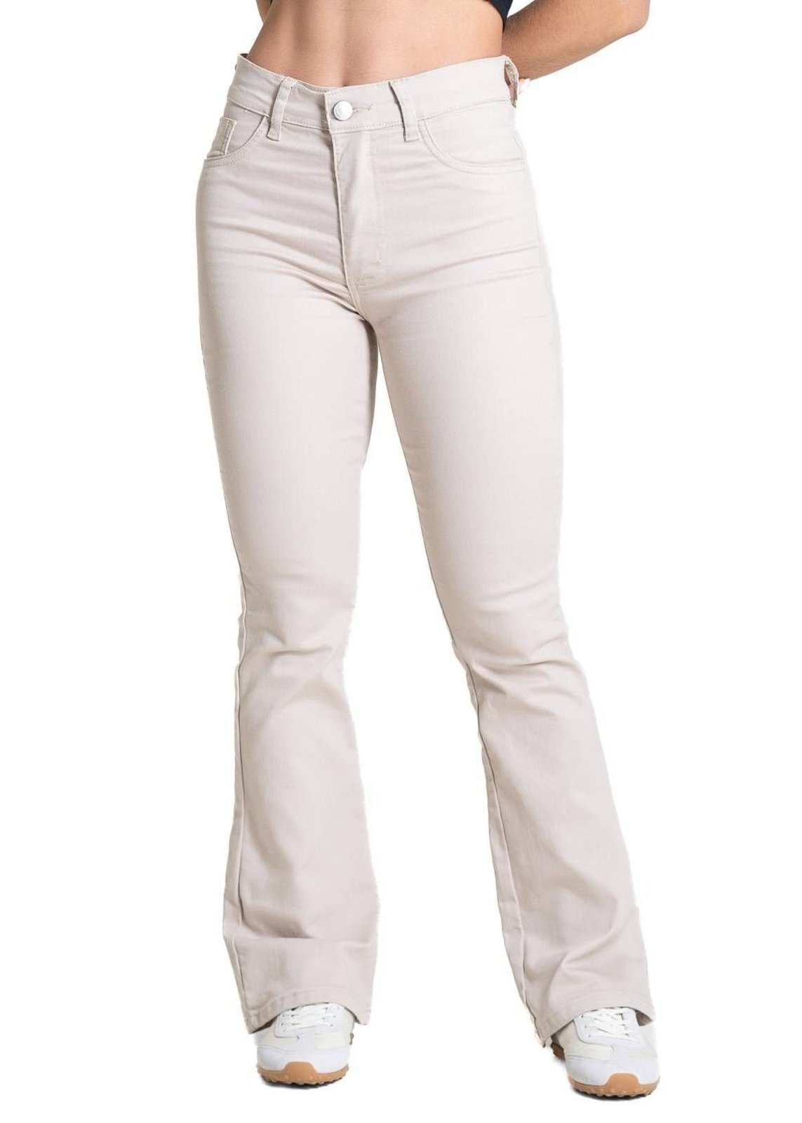 Calça Sarja Sawary Boot Cut Petit - 283503 - Bege - Sawary