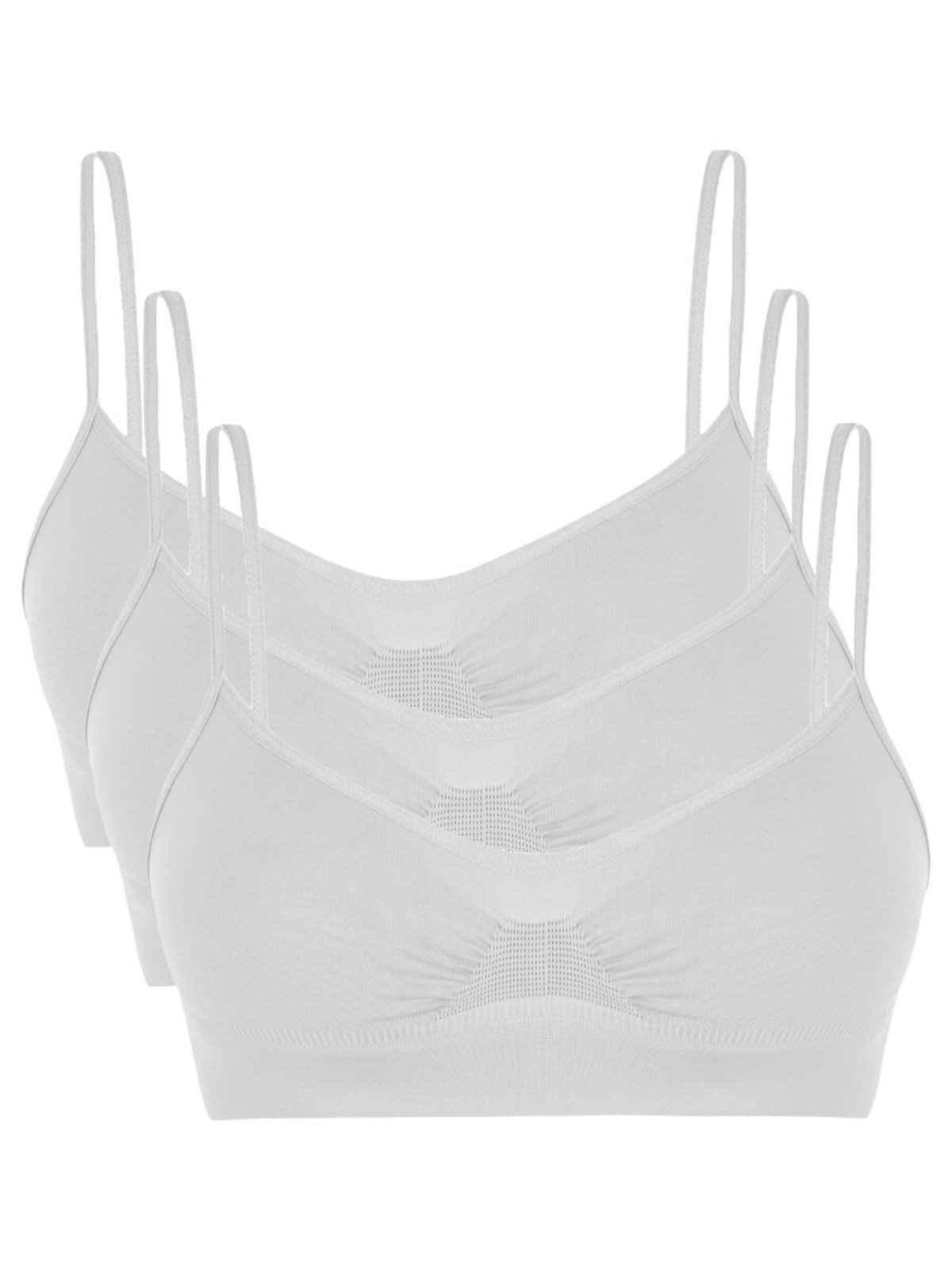 Kit com 3 Tops sem Aro e sem Bojo Loba 41100-001 Branco