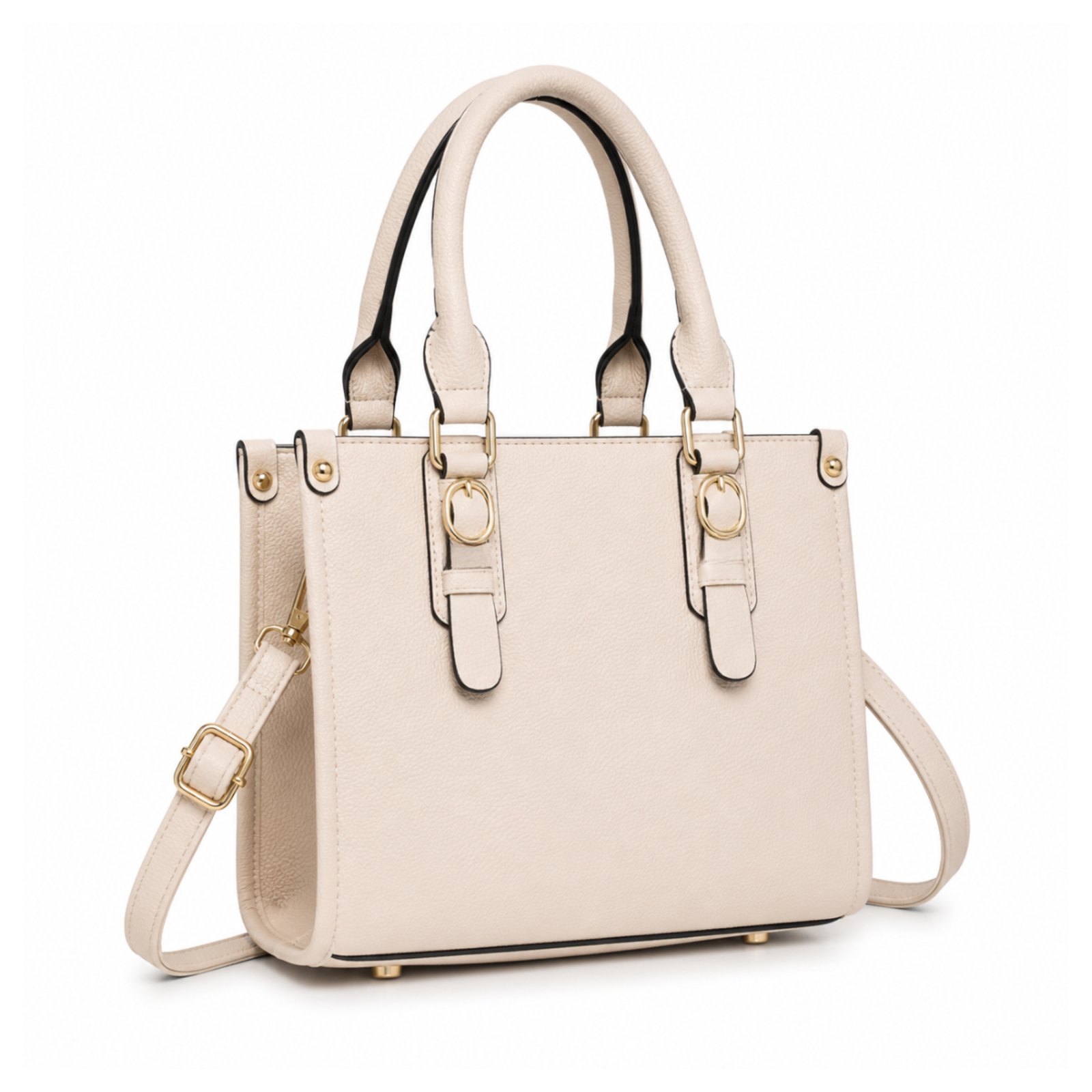 Bolsa Transversal Couro Alça De Mão Pequena Feminina Compacta Moderna Casual Delicada - Off White